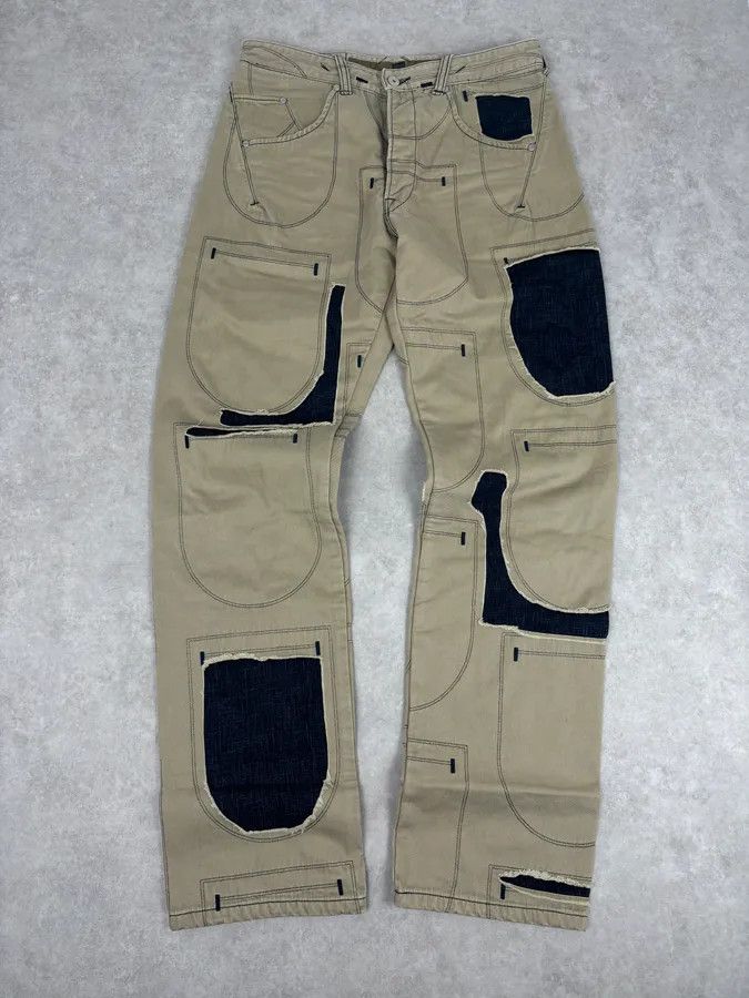 Marithe + Francois Girbaud 2000s Marithé + François Girbaud Beige Cargo Pants Size US 32 / EU 48 - 4 Thumbnail