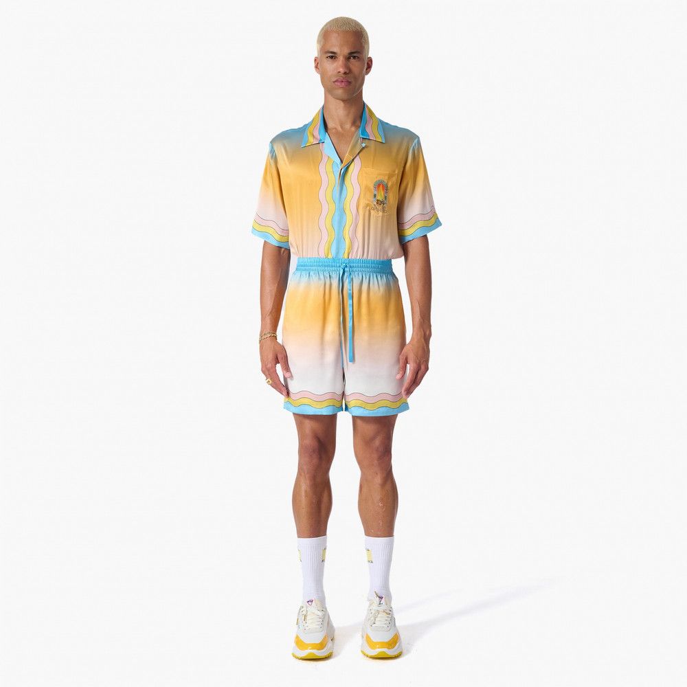 Casablanca o1mle0326 Drawstring Silk Shorts in Multicolor Size US 30 / EU 46 - 2 Thumbnail