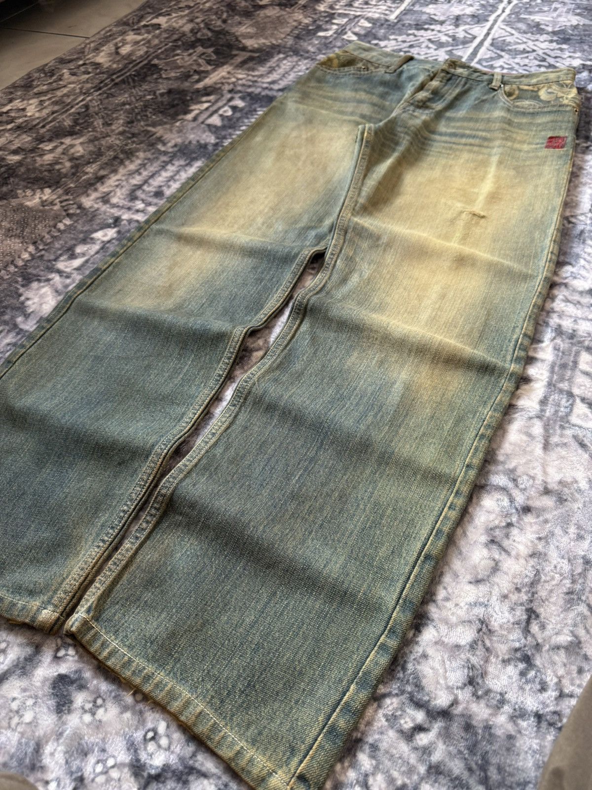 Blue Blue Japan × Japanese Brand × KOJIMA GENES Karakuri Japan Artisanal Double Pocket Mud Wash Baggy Jeans Size US 30 / EU 46 - 17 Thumbnail