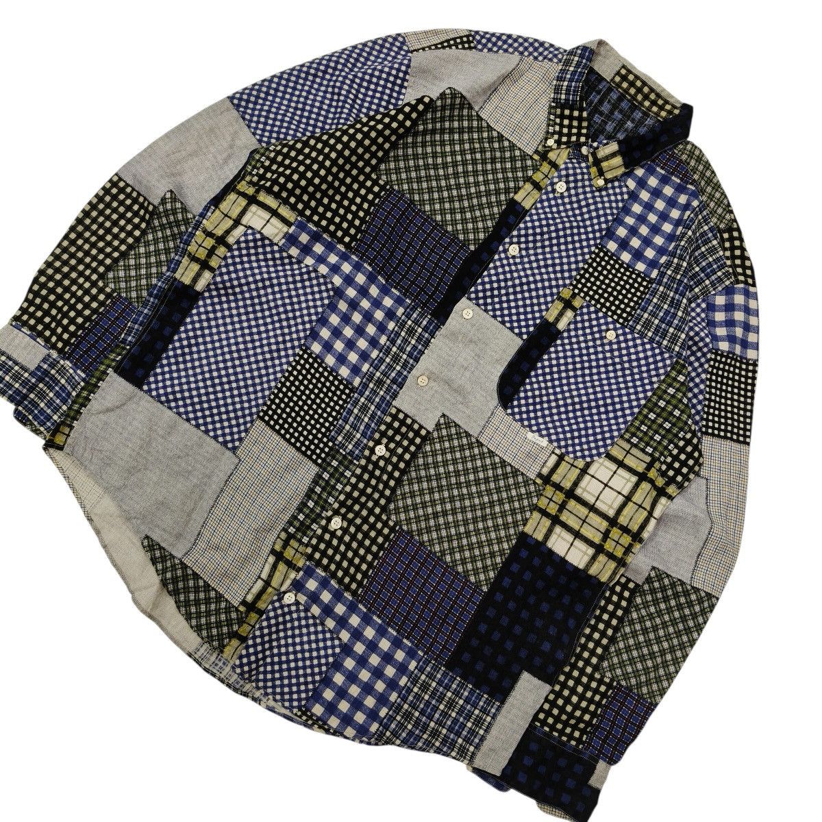 Japanese Brand Vintage 90's Japanese Papas Patchwork Button Up Shirt Size US M / EU 48-50 / 2 - 7 Thumbnail