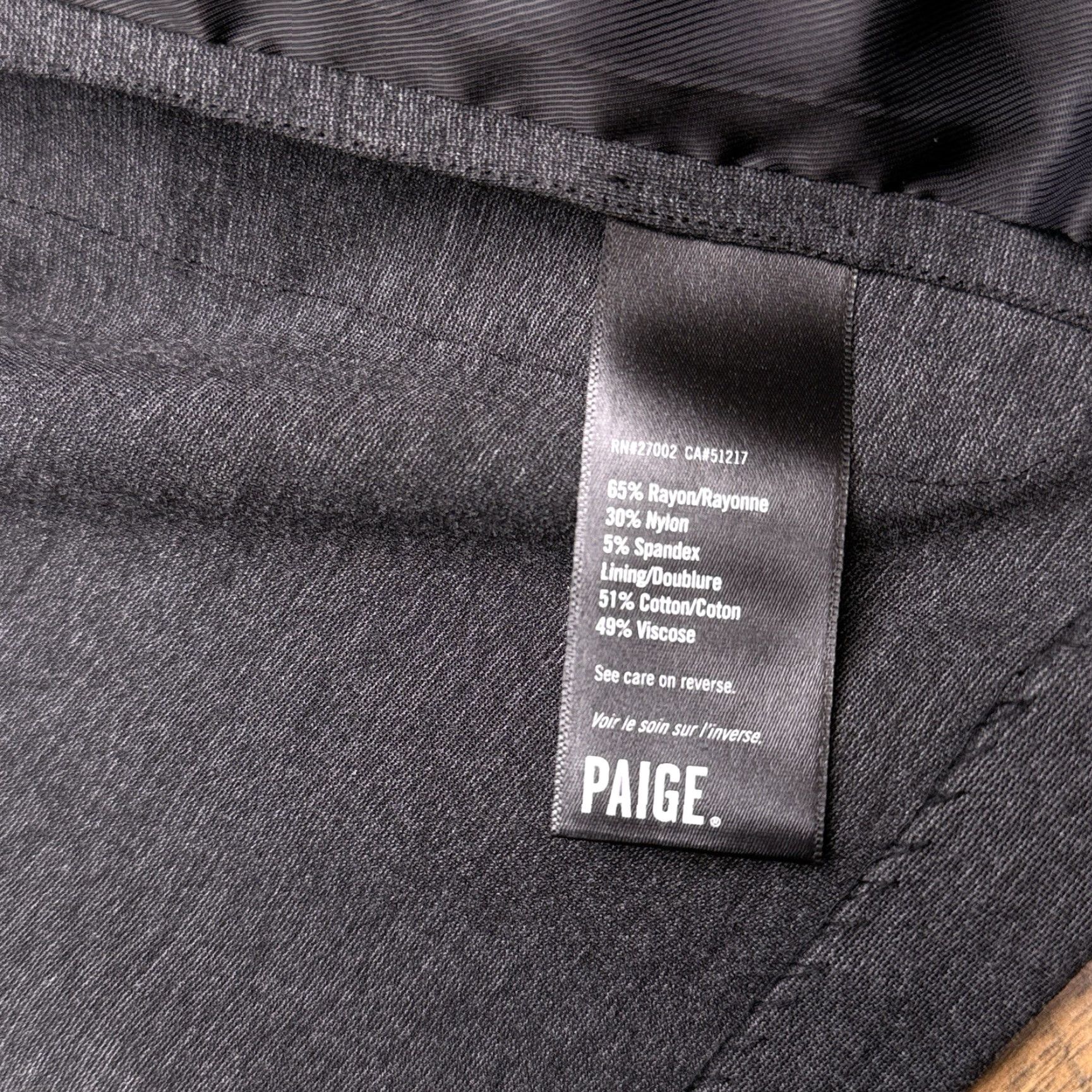 Paige Paige Sport Coat Mens Large Iced Black Stretch Blazer - Classic, Single-Breasted, Notch Lapel, 2-Button Front, Dry Clean Only, Regular Fit Size 42R - 4 Thumbnail