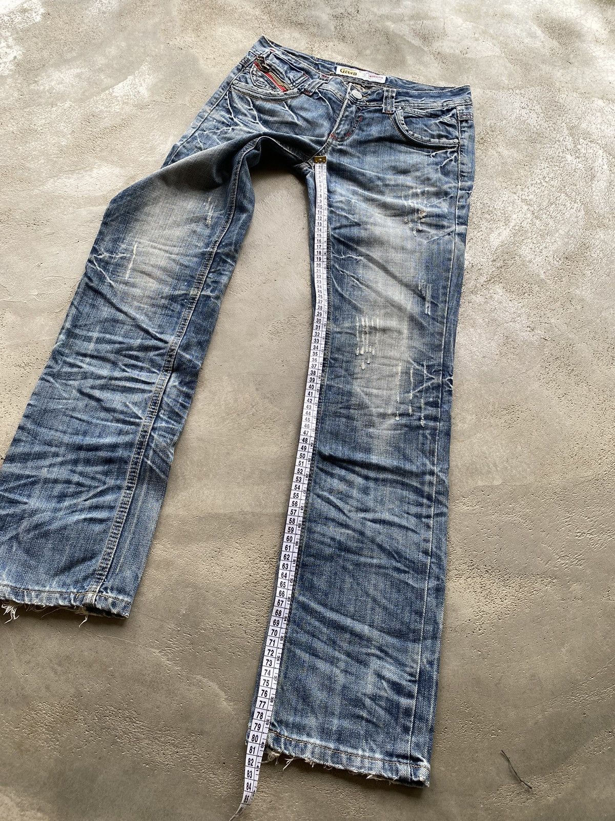 If Six Was Nine × Japanese Brand × Le Grande Bleu (L.G.B.) Green Natural Vintage Distressed Denim Jeans Size US 29 - 15 Thumbnail