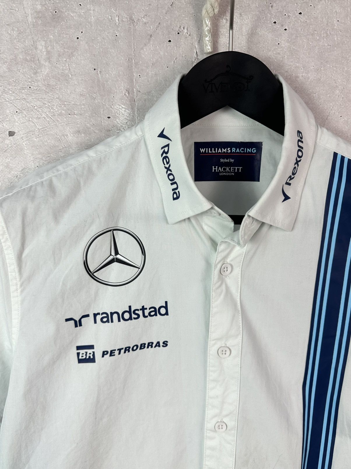 Hackett Hackett Williams Racing Mercedes White Short Sleeve Shirt Size US M / EU 48-50 / 2 - 4 Thumbnail