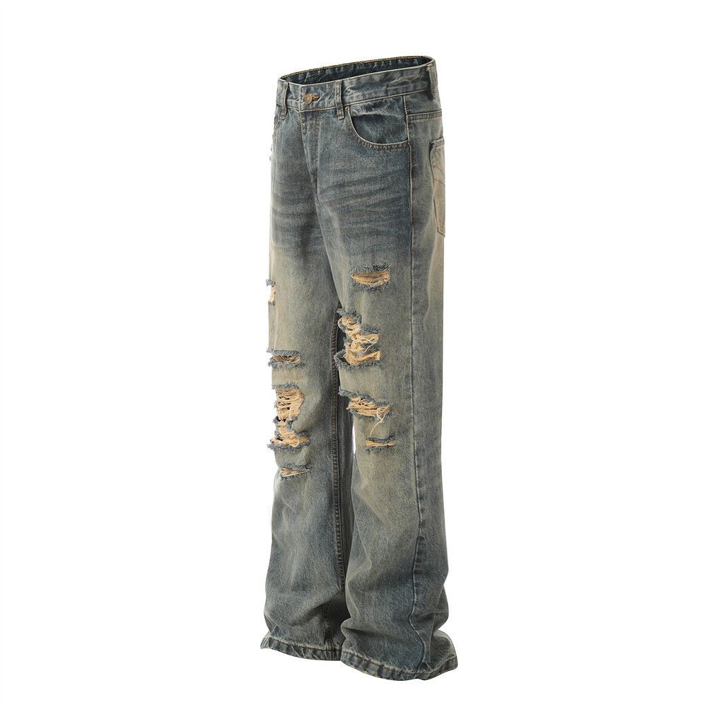 Japanese Brand × Jean Heavy washed punk distressed loose casual ripped jeans Size US 32 / EU 48 - 2 Thumbnail