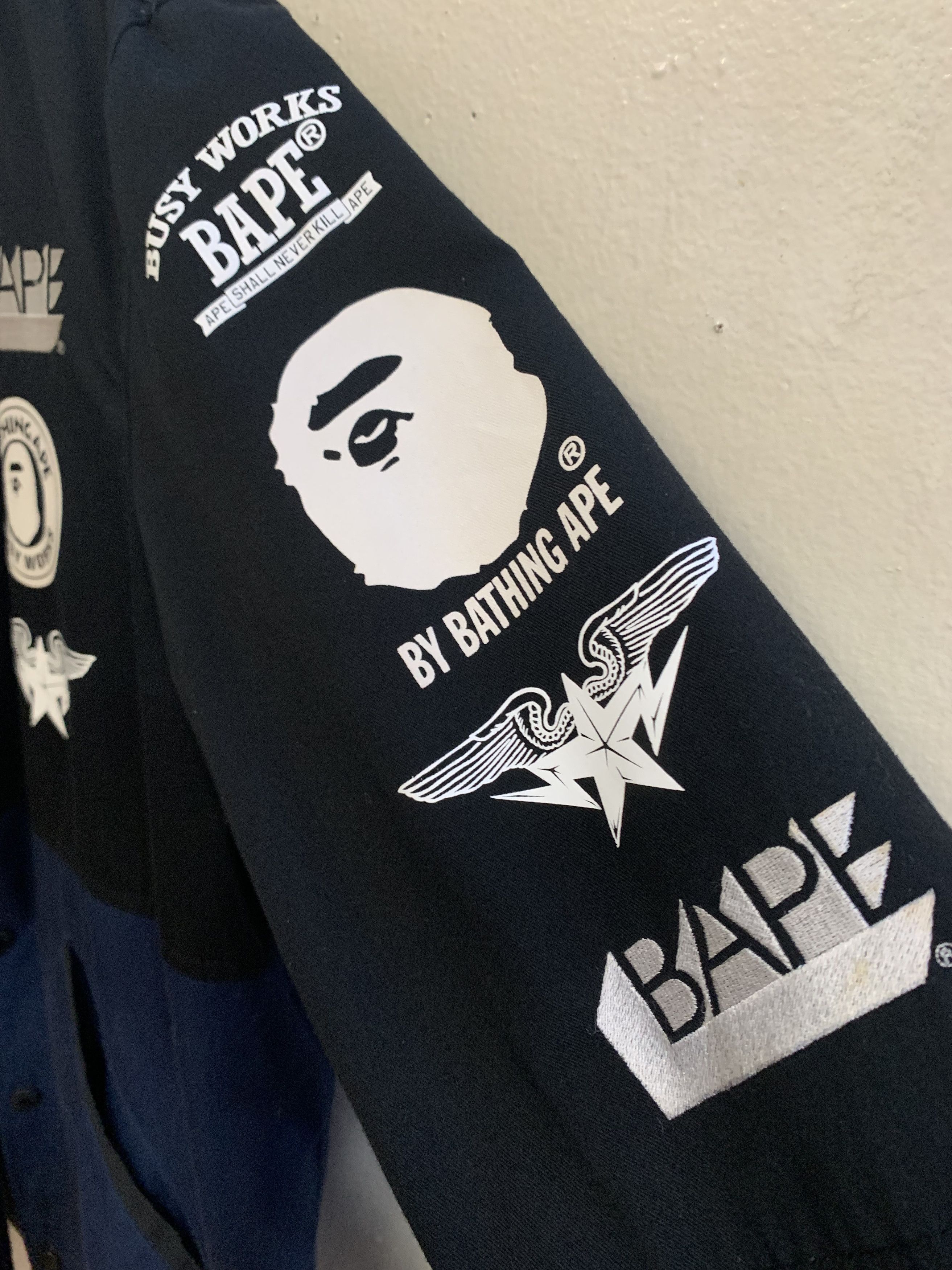 Bape BAPE Racing Jacket ⊛ BLK/BLU/WHT ⊛ Lk Nw/Gntly Usd Size US M / EU 48-50 / 2 - 5 Thumbnail