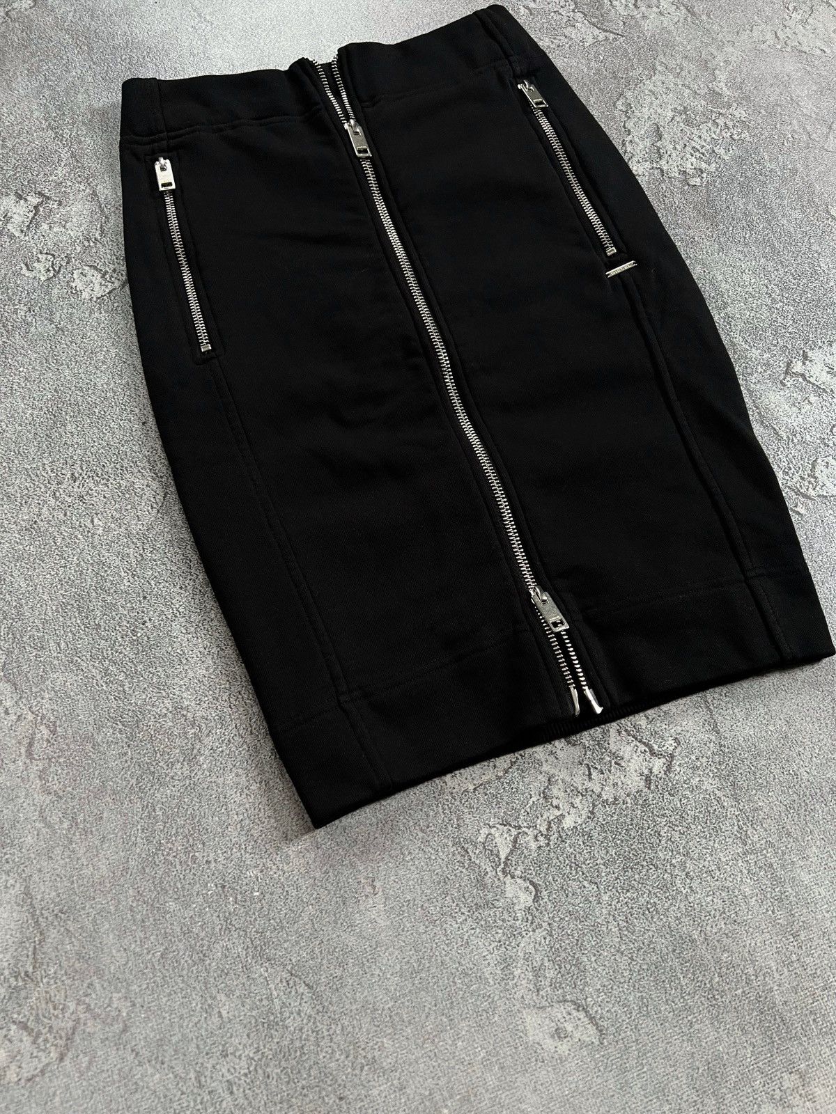 Diesel Diesel Black Cotton Jersey Zip Front Skirt Pockets Size 26 Size 26" / US 2 / IT 38 - 2 Thumbnail