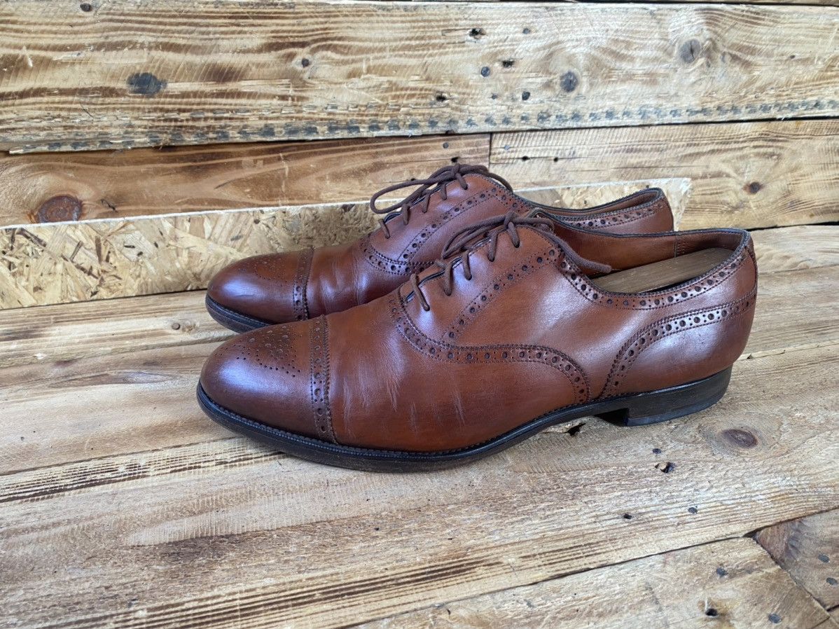 Edward green captoe brown oxford leather shoes sz 11E
