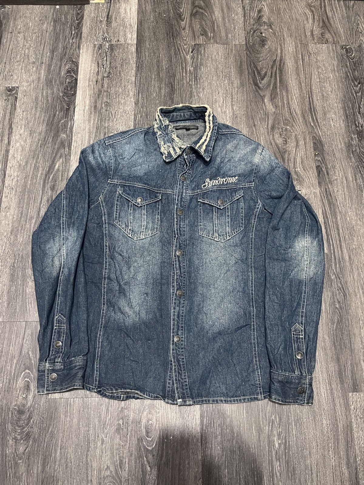 Hysteric Glamour In The Attic Vkei Embroided Union Jack Collar Denim Shirt Size US M / EU 48-50 / 2 - 1 Thumbnail