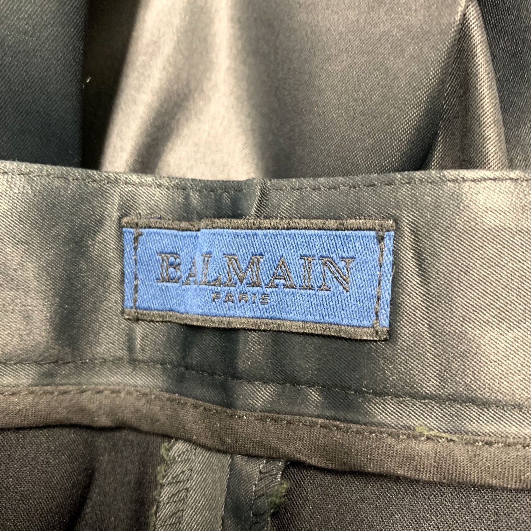 Balmain BALMAIN Black Acetate Blend Casual Pants, Size 4, Women, Adult, Solid, Stretch, Regular, IT 40, 29.5 Inseam Size 27" / US 4 / IT 40 - 3 Thumbnail