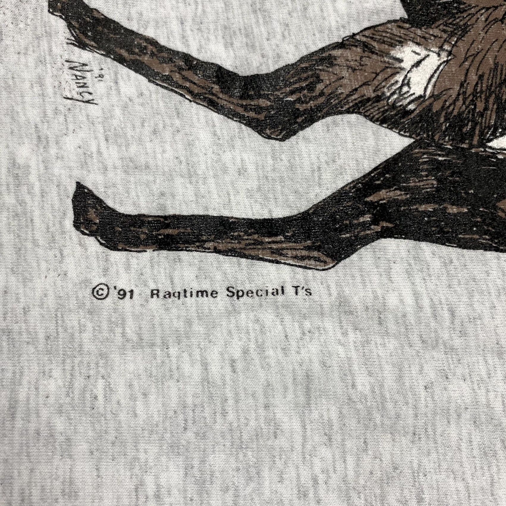Vintage VINTAGE Grand Canyon Elk T-Shirt Men's XL Gray 1991 90s Single Stitch USA Logo Wool? Actually cotton Knit. Size US XL / EU 56 / 4 - 4 Thumbnail