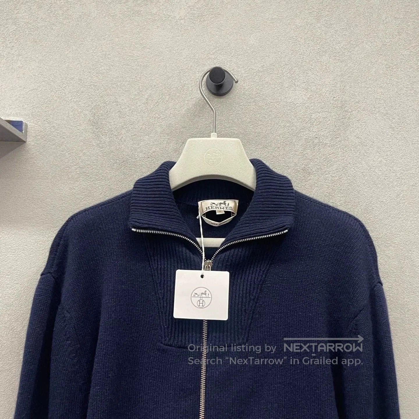 Hermes navy blue knitted jacket by hermes. Size US M / EU 48-50 / 2 - 4 Thumbnail