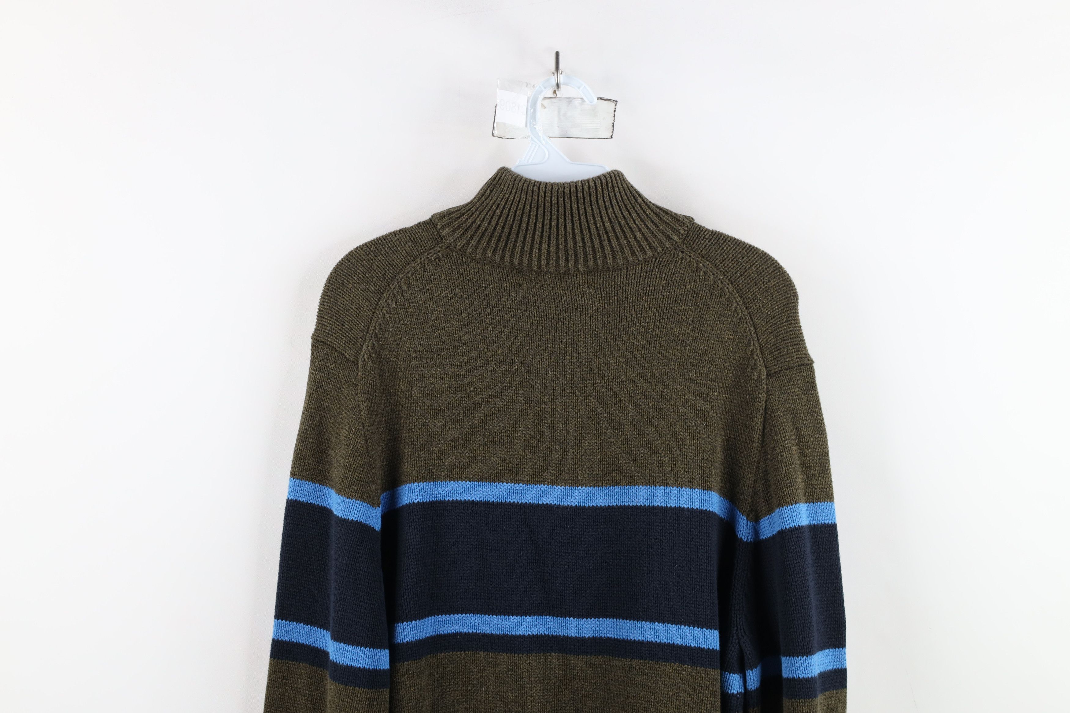 J.Crew × Vintage Vintage 90s J Crew Block Knit Half Zip Pullover Sweater Size US L / EU 52-54 / 3 - 10 Thumbnail