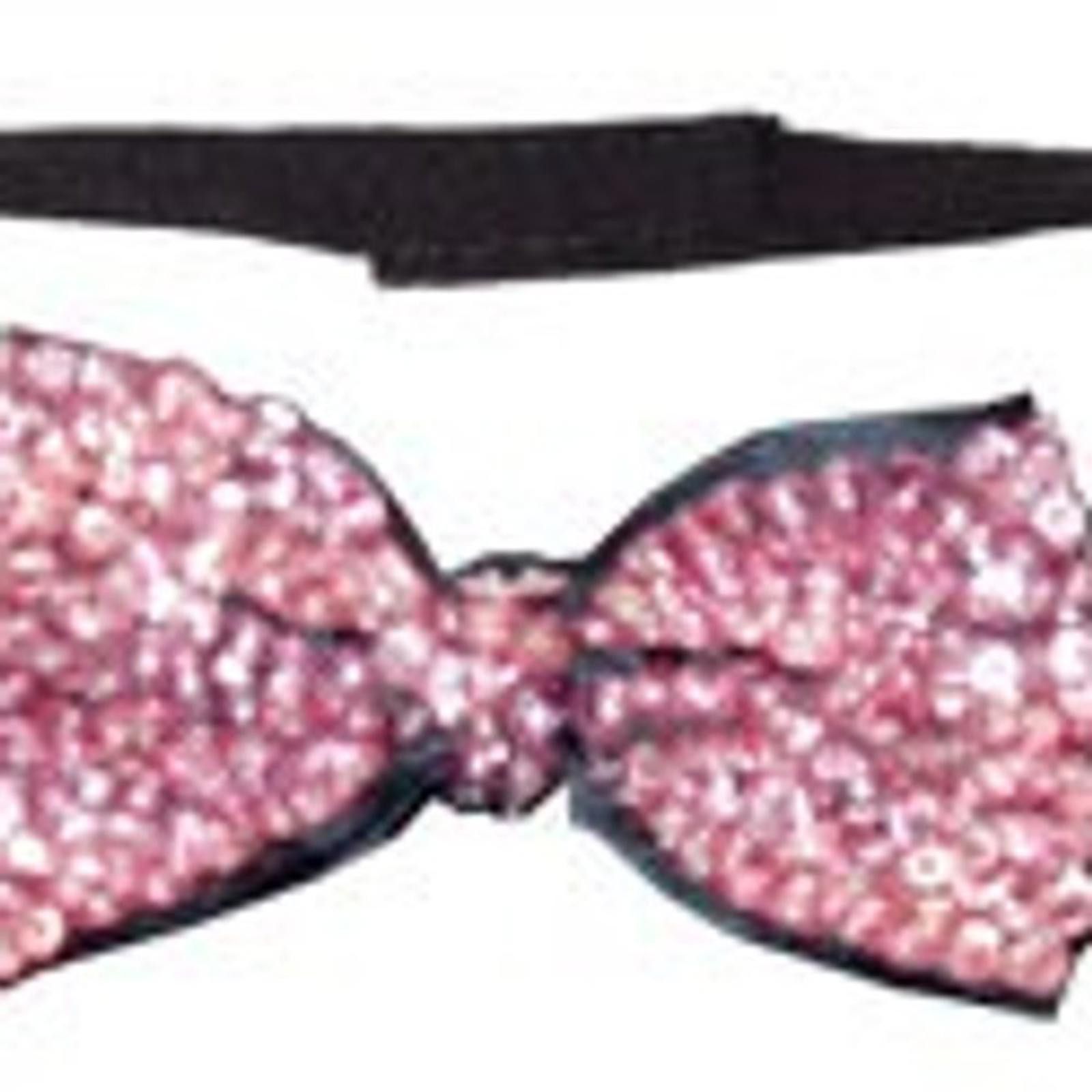 Designer Sequin Bow Tie LITE PINK Adult Unisex Size ONE SIZE - 1 Preview
