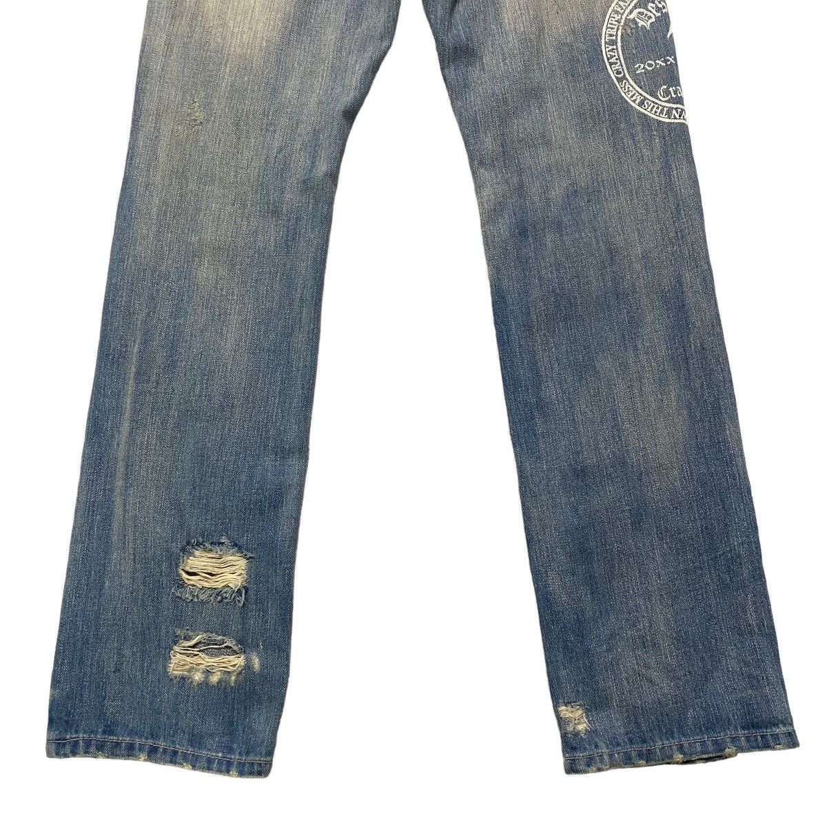 Japanese Brand CRAZY TRIBE Denim Thrashed Jeans Size US 31 - 14 Thumbnail