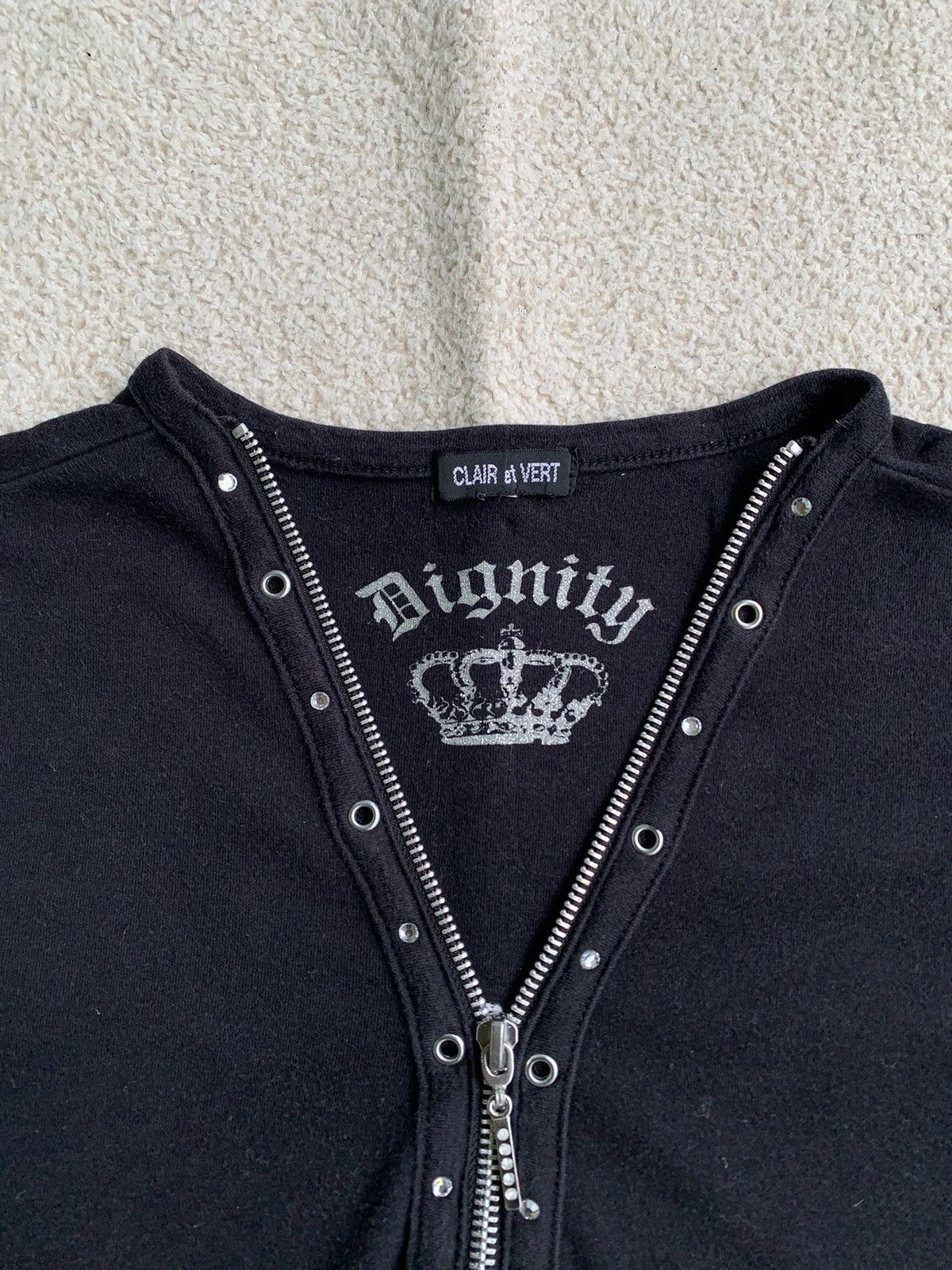 14th Addiction × If Six Was Nine VTG Clair Et Vert Dignity Double Layered Zipper Short TShirt Size S / US 4 / IT 40 - 4 Thumbnail