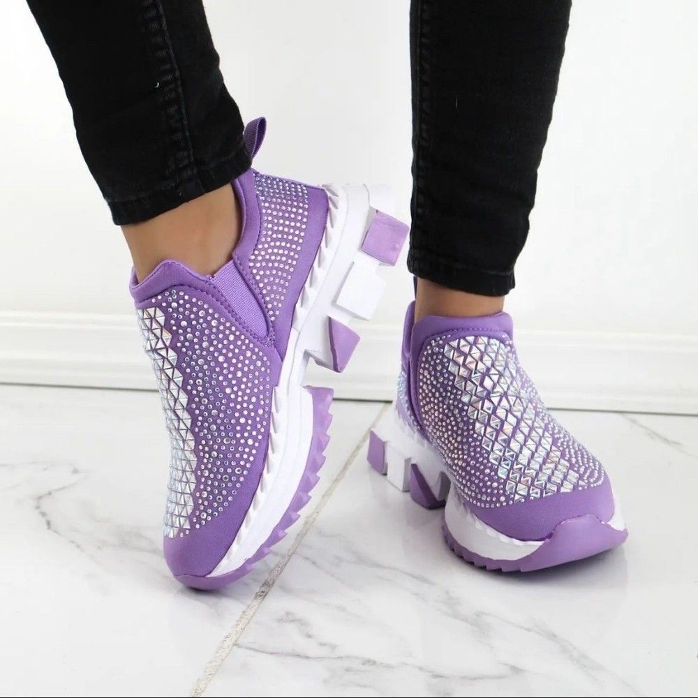 Other Presto Light Weight Slip on Purple Rhinestone Sneakers - Run Size US 9 / IT 39 - 8 Thumbnail