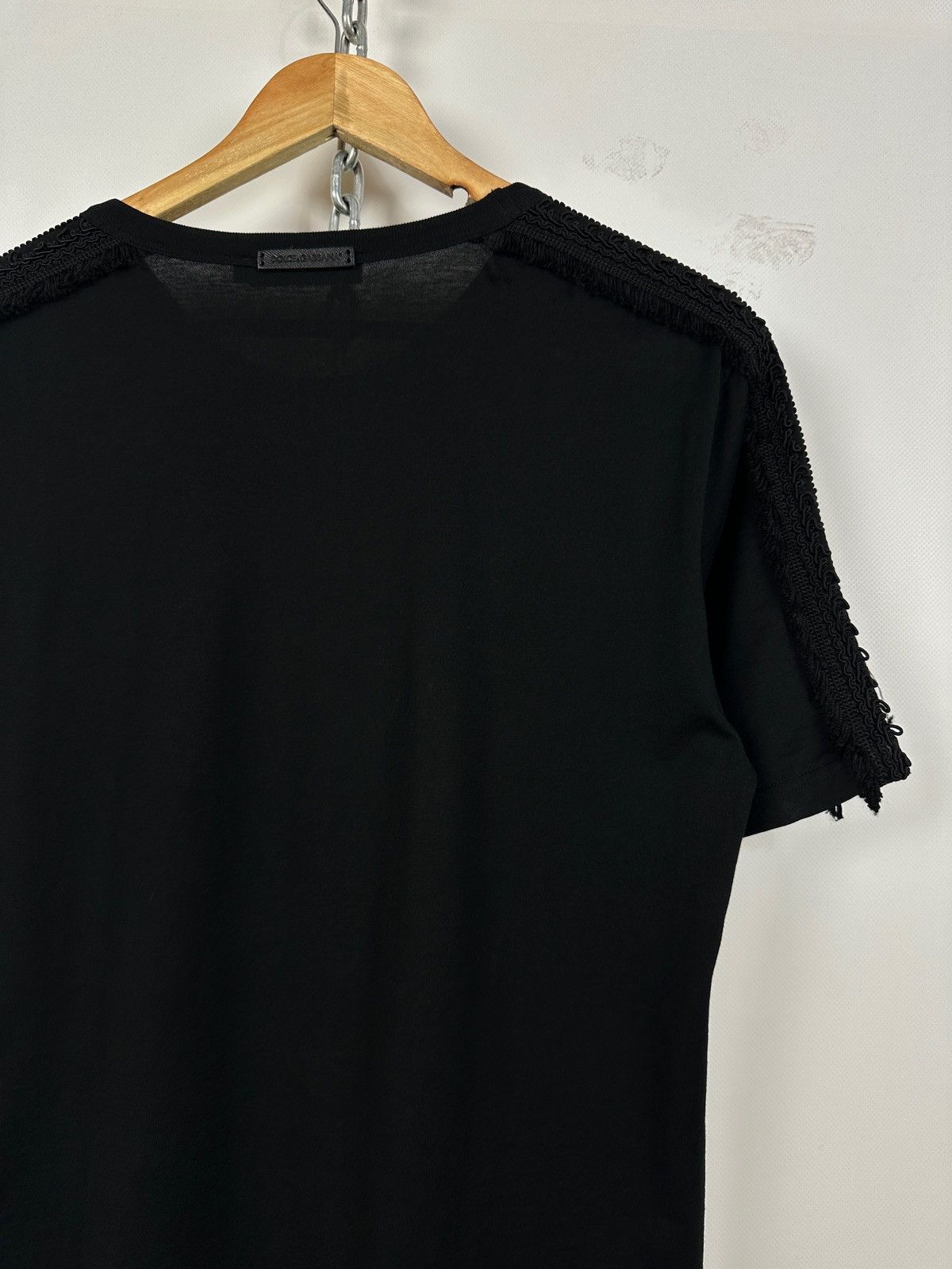Dolce & Gabbana Dolce & Gabbana Black Sacred Heart Fringe Trim T-Shirt Size US M / EU 48-50 / 2 - 15 Thumbnail