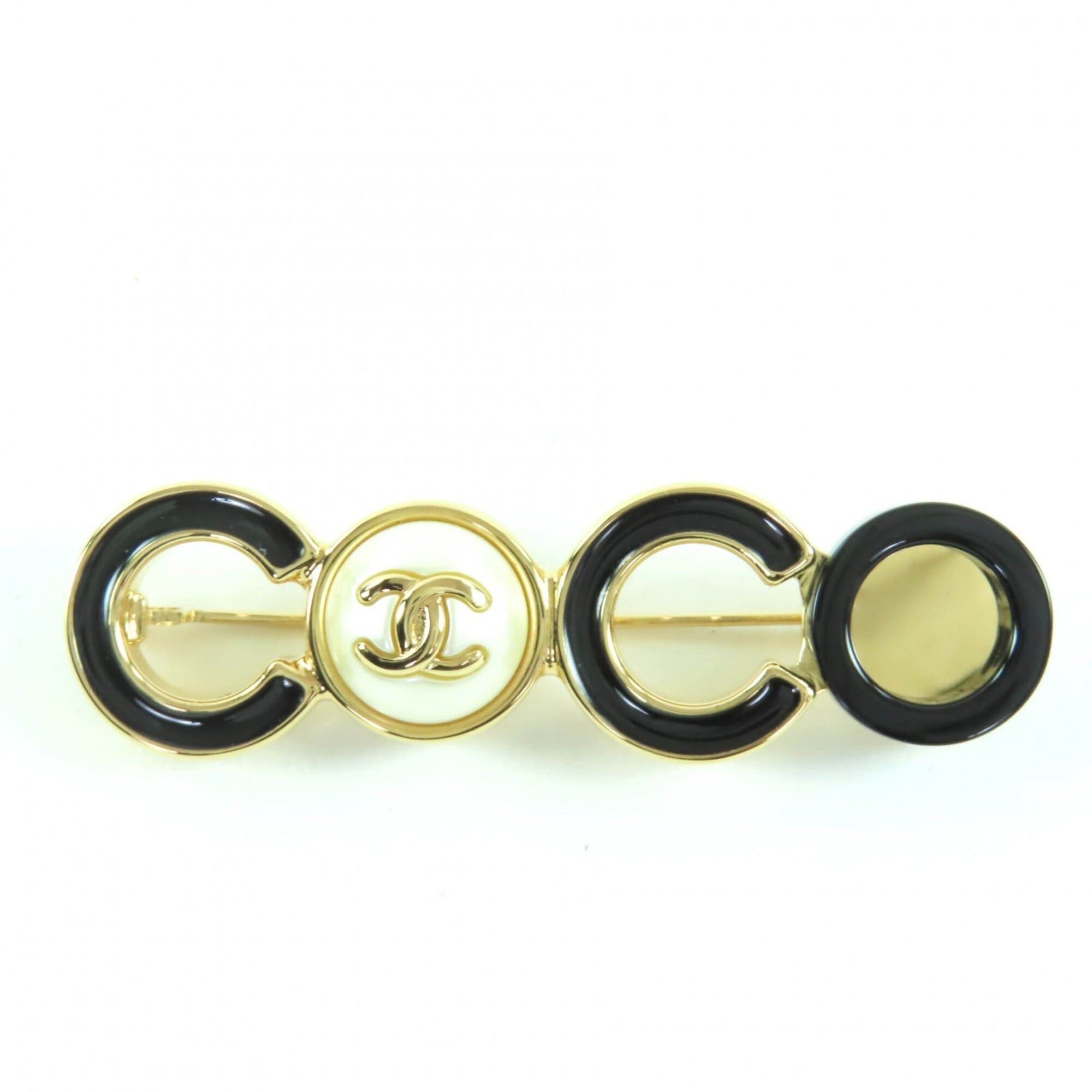 Chanel CHANEL B24B Coco Mark Brooch with Faux Pearls, Black and Gold, Box, Made in Italy, Women's. Size ONE SIZE - 1 Thumbnail
