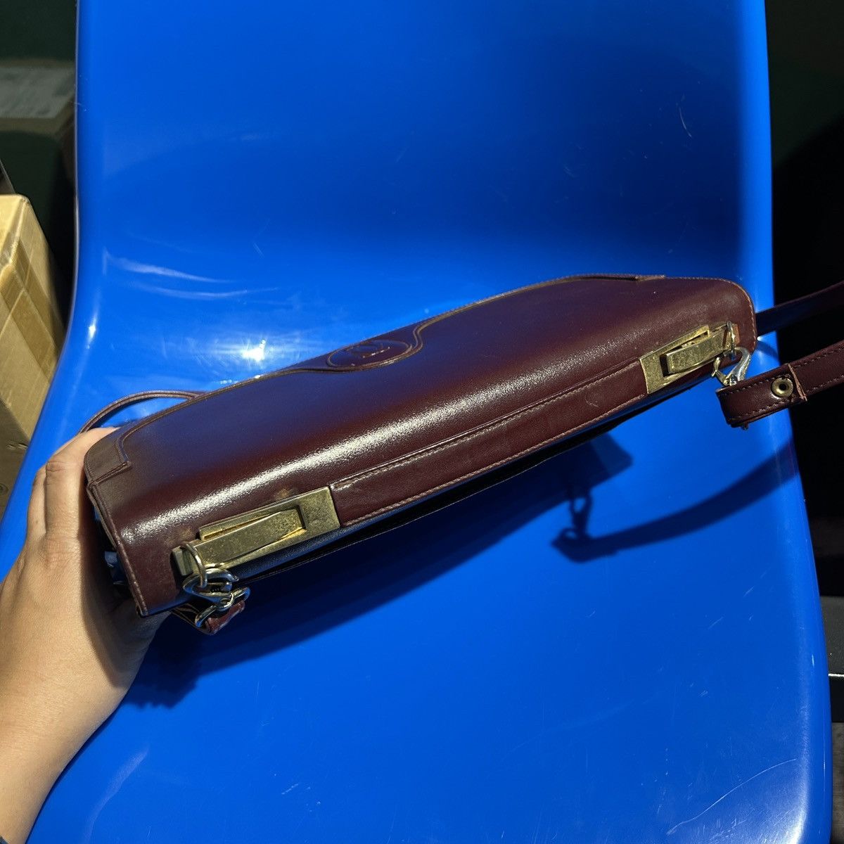 Cartier Cartier Vintage Burgundy Oval Logo Shoulder Bag – 70s/80s Size ONE SIZE - 3 Thumbnail