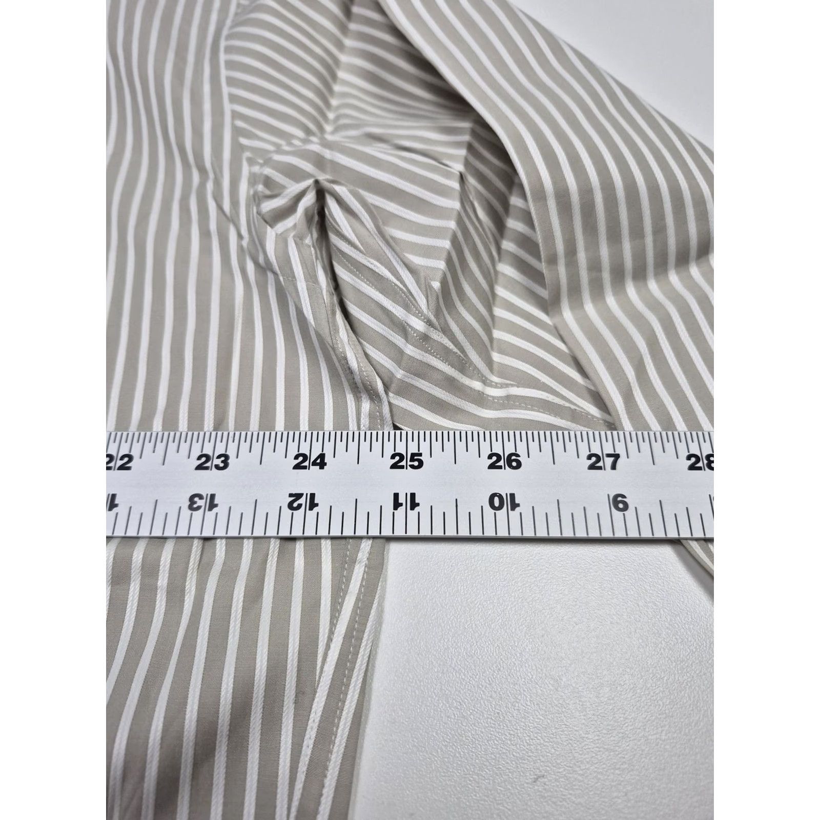 Canali Canali Dress Shirt Men’s Gray Stripe Long Sleeve 2XL Italian Made Cotton Slim/Classic Fit Shirt Mens Size 42R - 7 Thumbnail