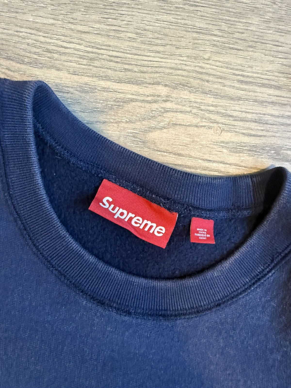 Supreme Supreme Washed Box Logo Creewneck Navy Size US M / EU 48-50 / 2 - 3 Thumbnail