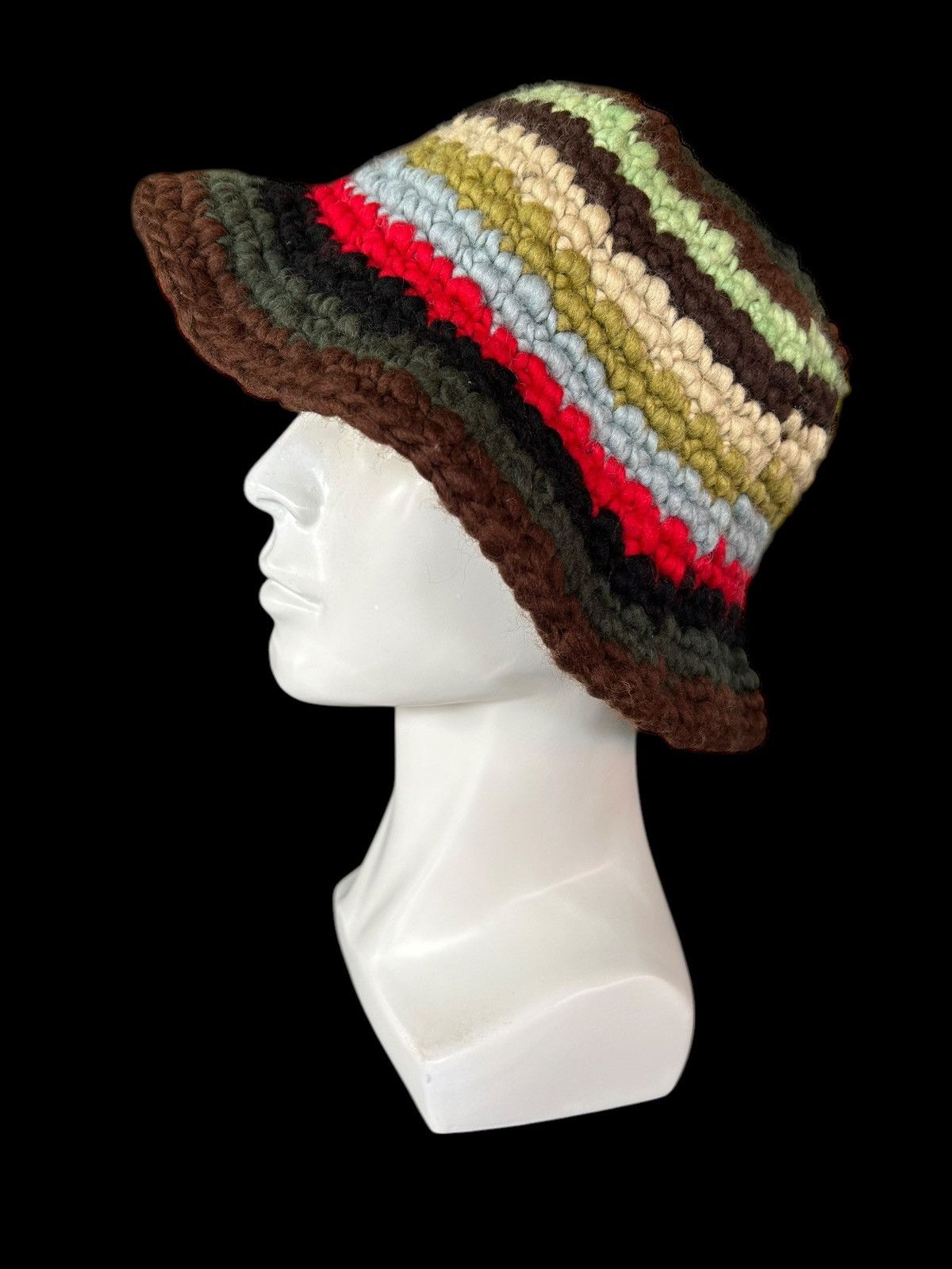 Japanese Brand × Kapital × Vintage Crochet Knitted Wool Rare Bucket Hats Size ONE SIZE - 2 Thumbnail