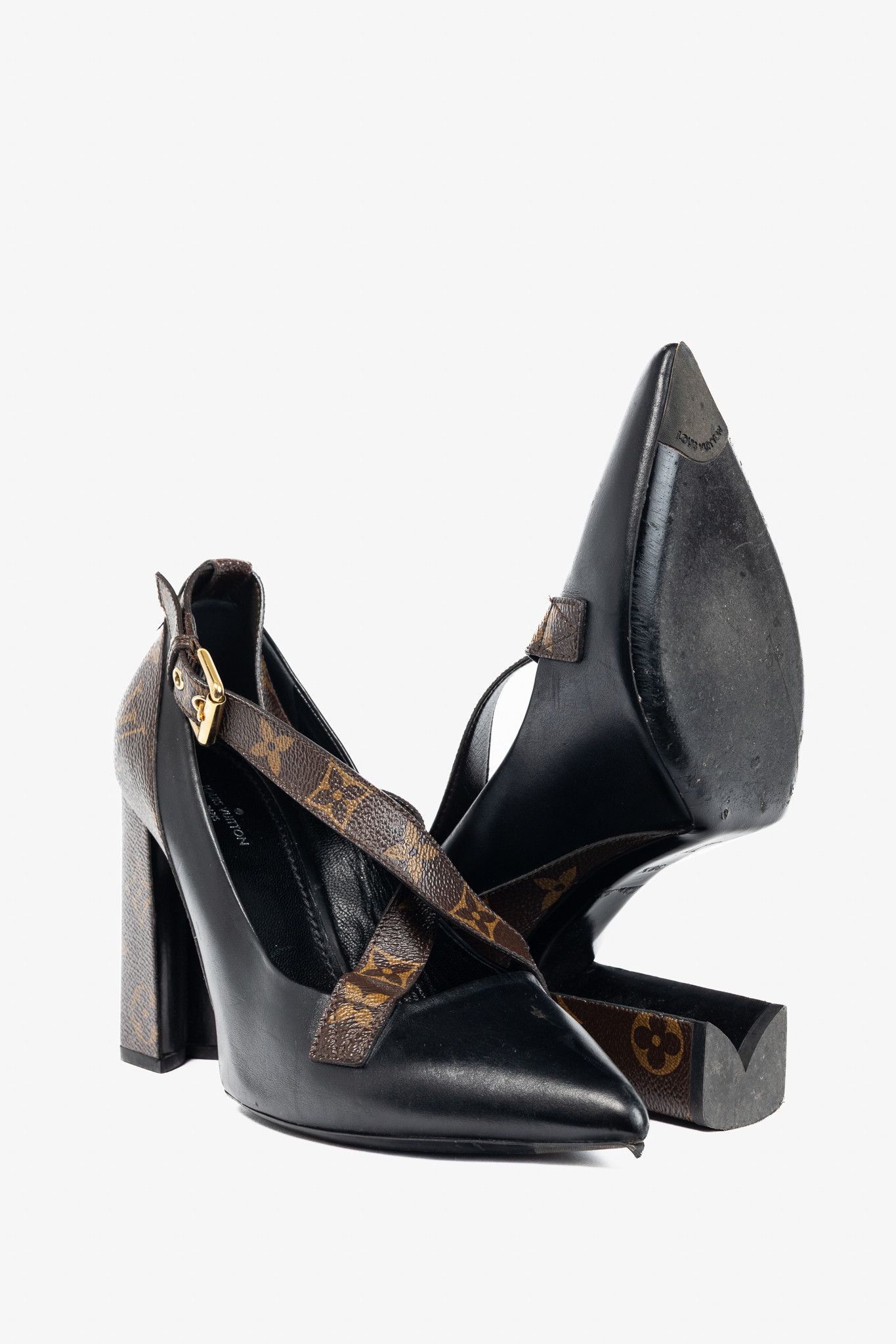 Louis Vuitton Louis Vuitton Matchmake Leather & Monogram Crossover Pumps Size US 8 / IT 38 - 4 Thumbnail