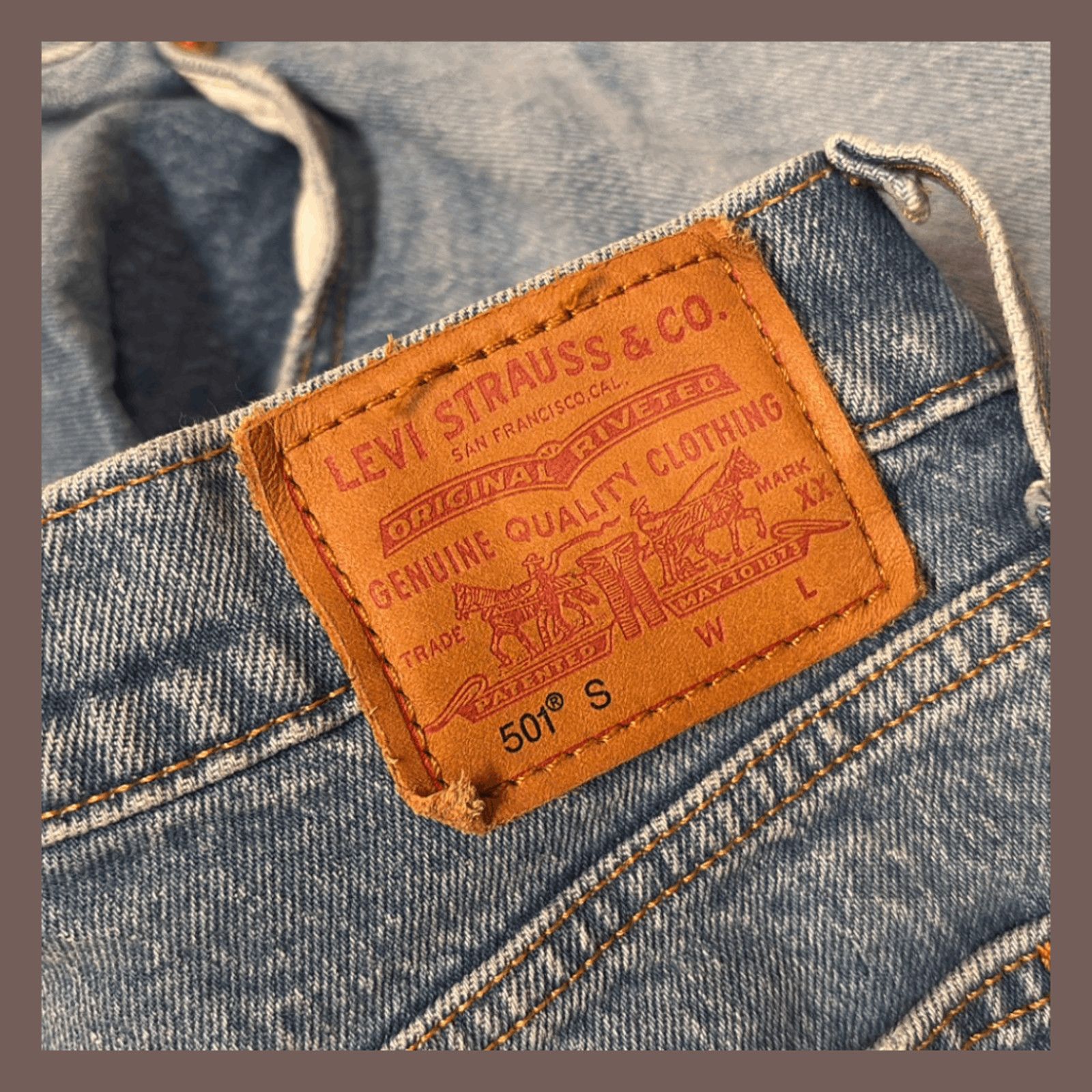 Levi's 501S | Levi’s Premium Light Wash Grunge Fit | Big E Tab Size US 31 - 8 Thumbnail