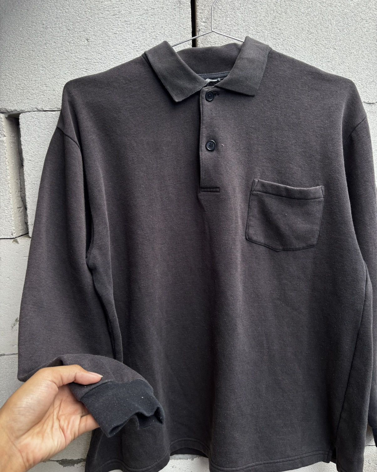 Other Thrashed Faded Distressed Black Button Sweatshirt ERD Grunge Size US L / EU 52-54 / 3 - 5 Thumbnail