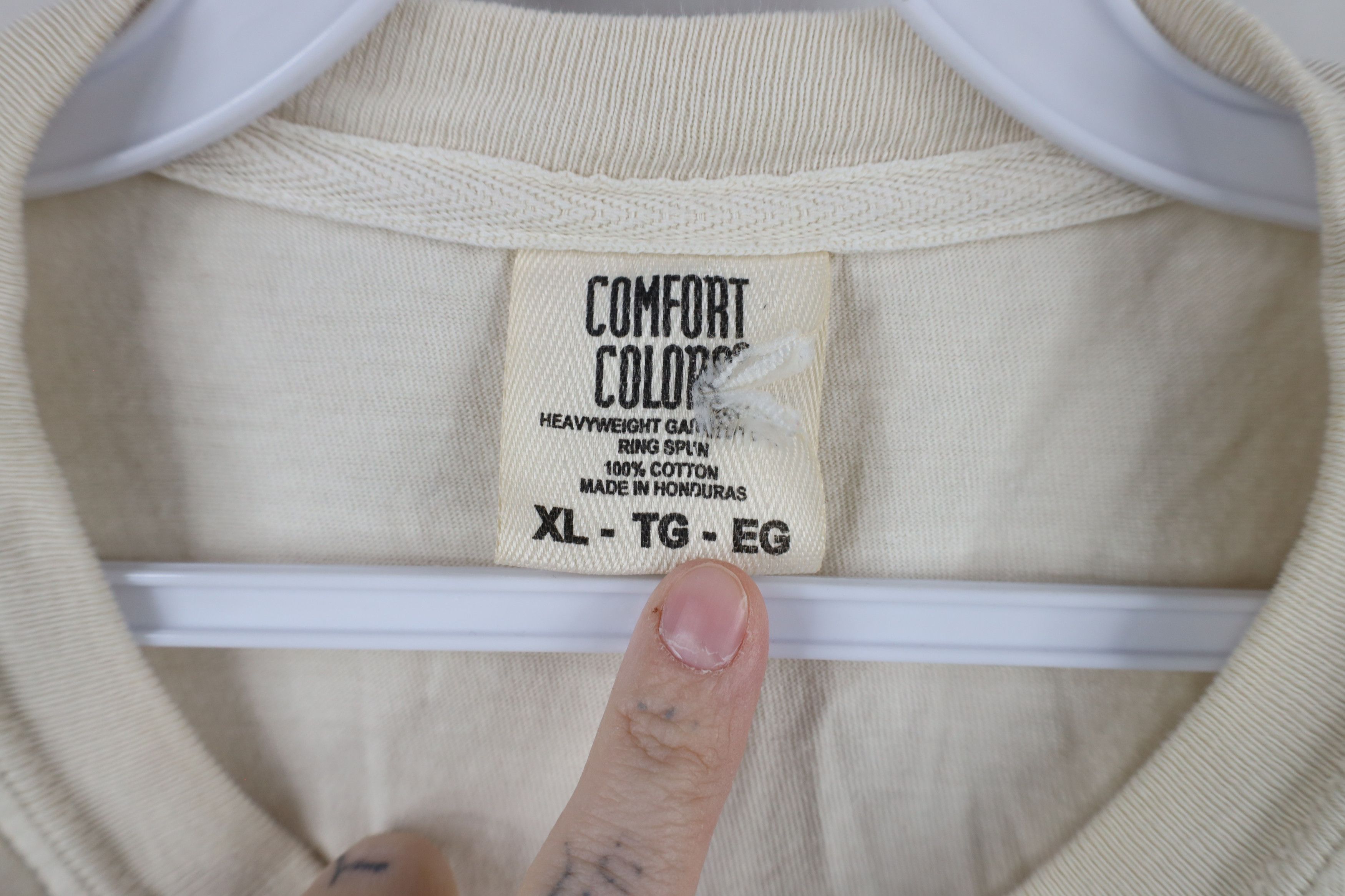 Vintage Vintage 90s Streetwear Short Sleeve T-Shirt Beige Cotton Size US XL / EU 56 / 4 - 4 Thumbnail