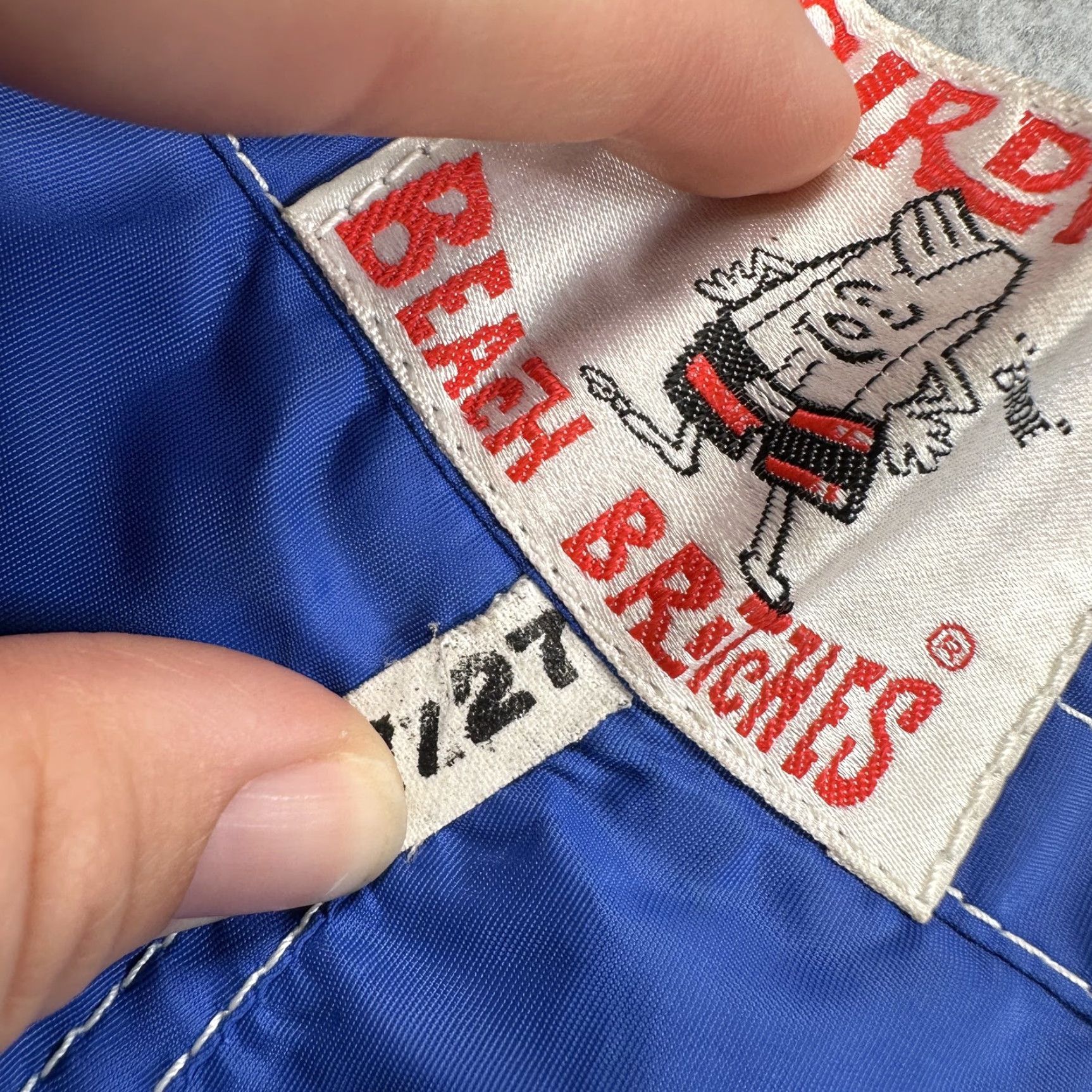 Vintage VINTAGE Birdwell Beach Britches Shorts Mens 27 Blue Boardshorts Lace Up Surf Swim New Size US 27 - 6 Thumbnail