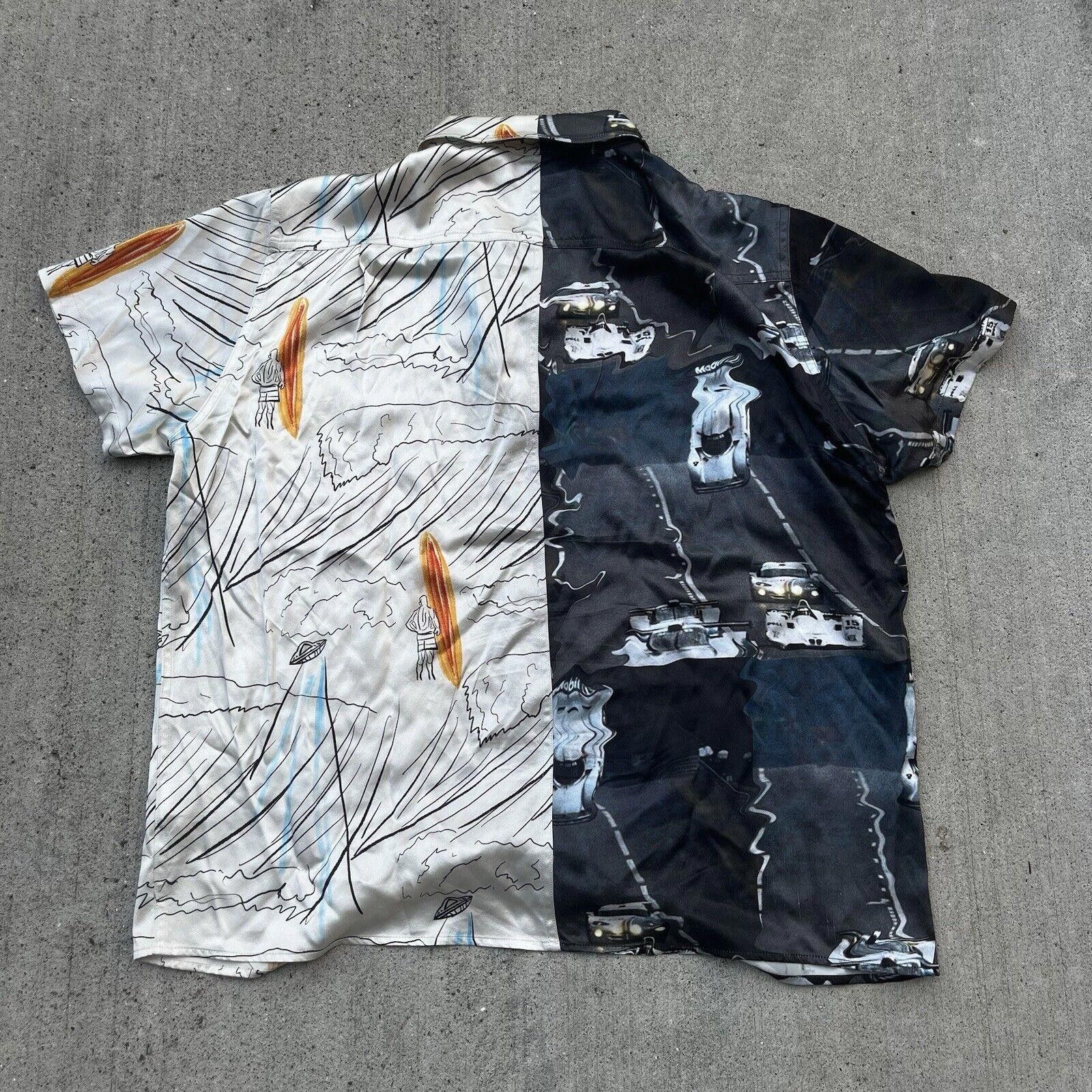 Designer Lost Daze Split Silk Button Down Liquify Surf Men’s Large Size US L / EU 52-54 / 3 - 4 Thumbnail