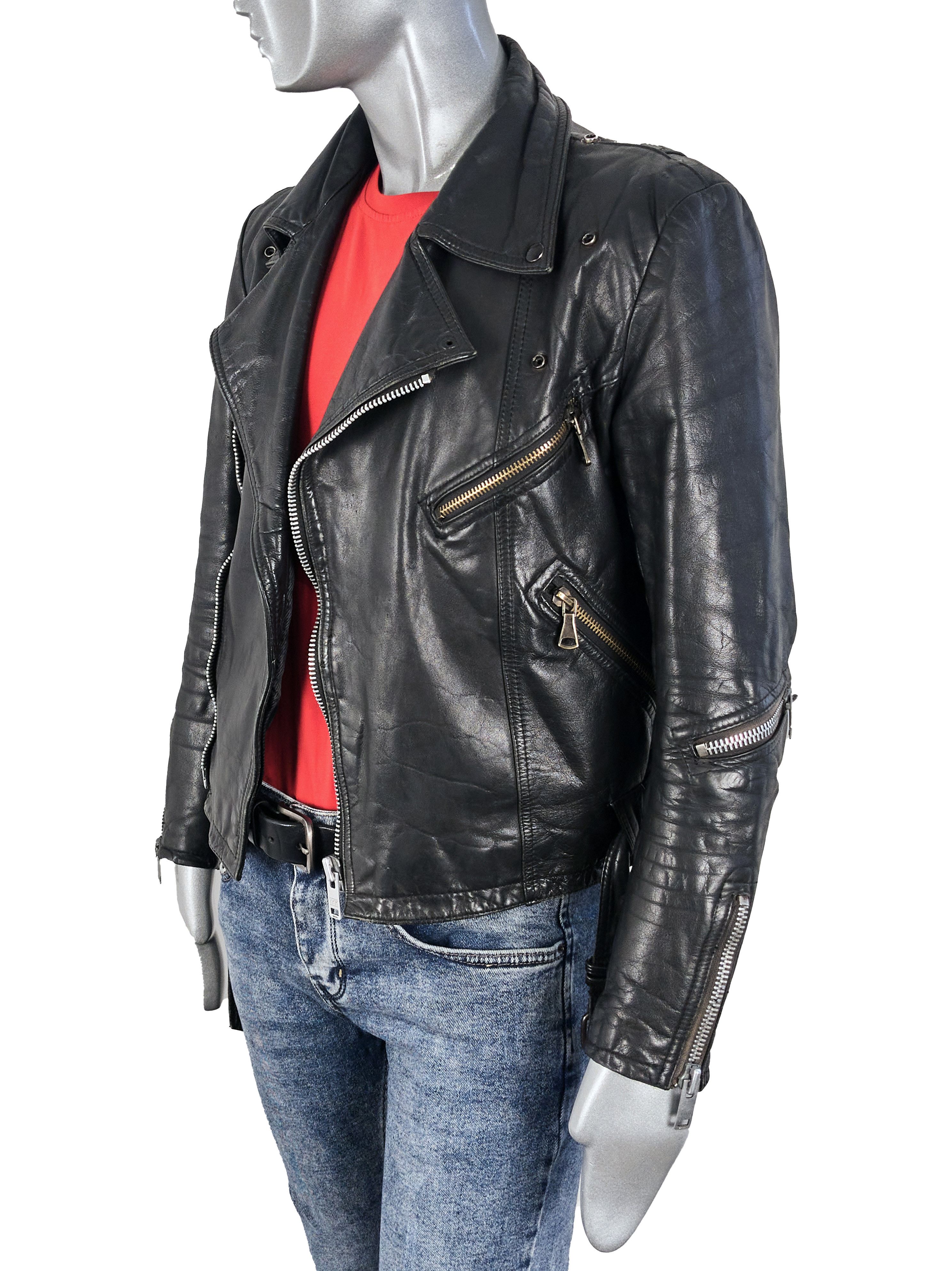 Vintage Vintage 70s Scandinavian Leather Motorcycle Biker Jacket Size US S / EU 44-46 / 1 - 6 Thumbnail