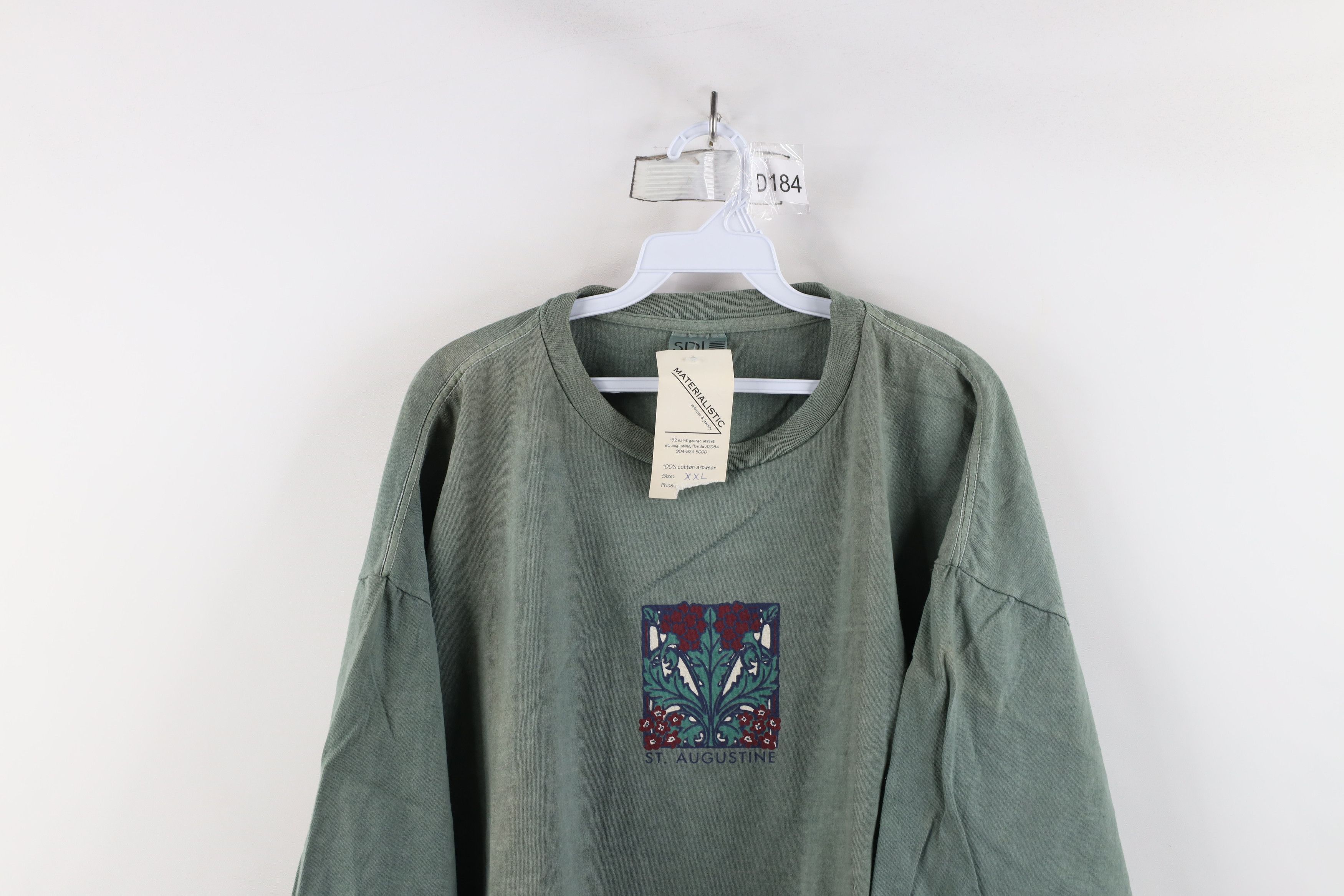Vintage Deadstock Vintage 90s Streetwear St Augustine Flower T-Shirt Size US XXL / EU 58 / 5 - 2 Thumbnail
