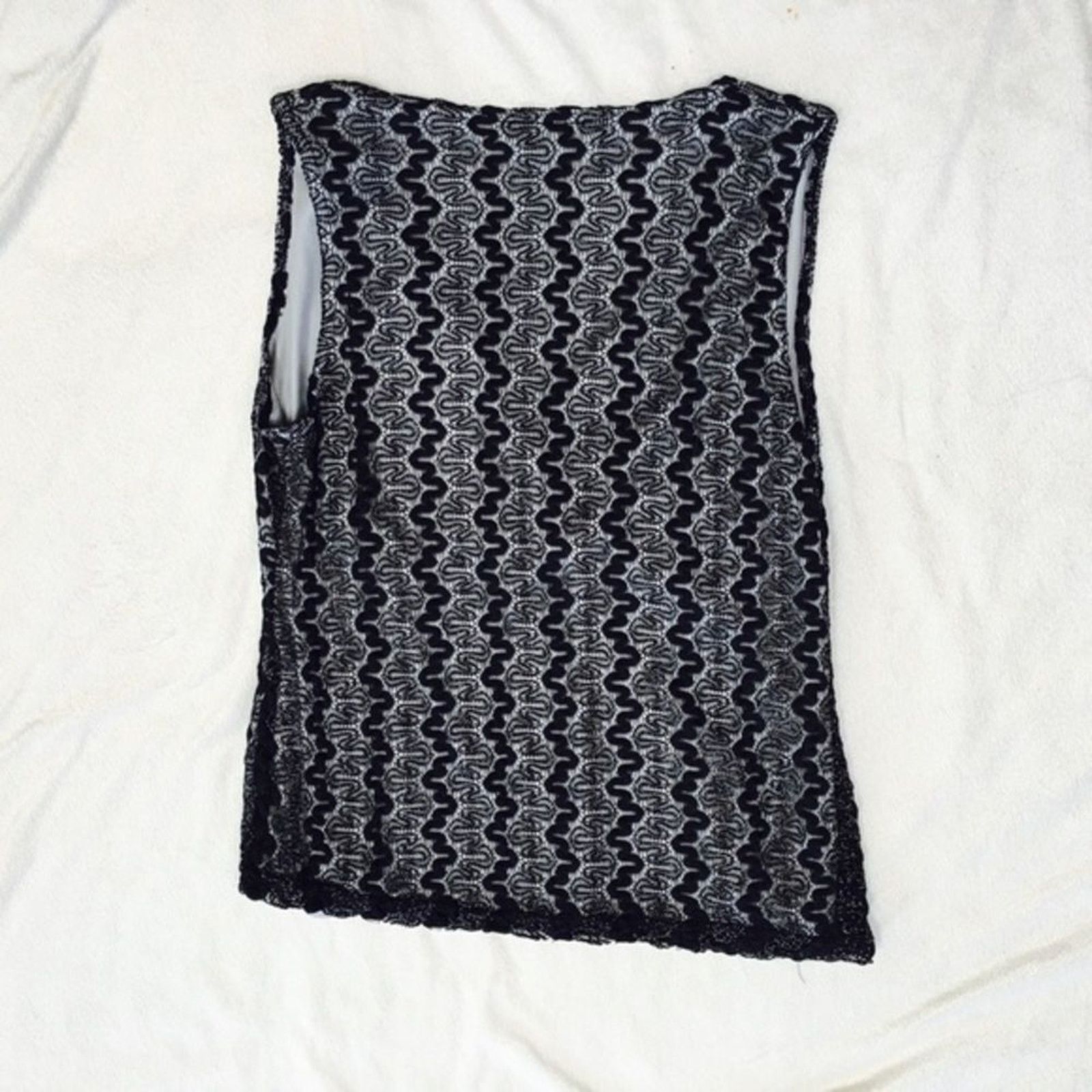 Other AB Studio Black and Silver V-Neck Tank Top | Sz L Size L / US 10 / IT 46 - 4 Thumbnail