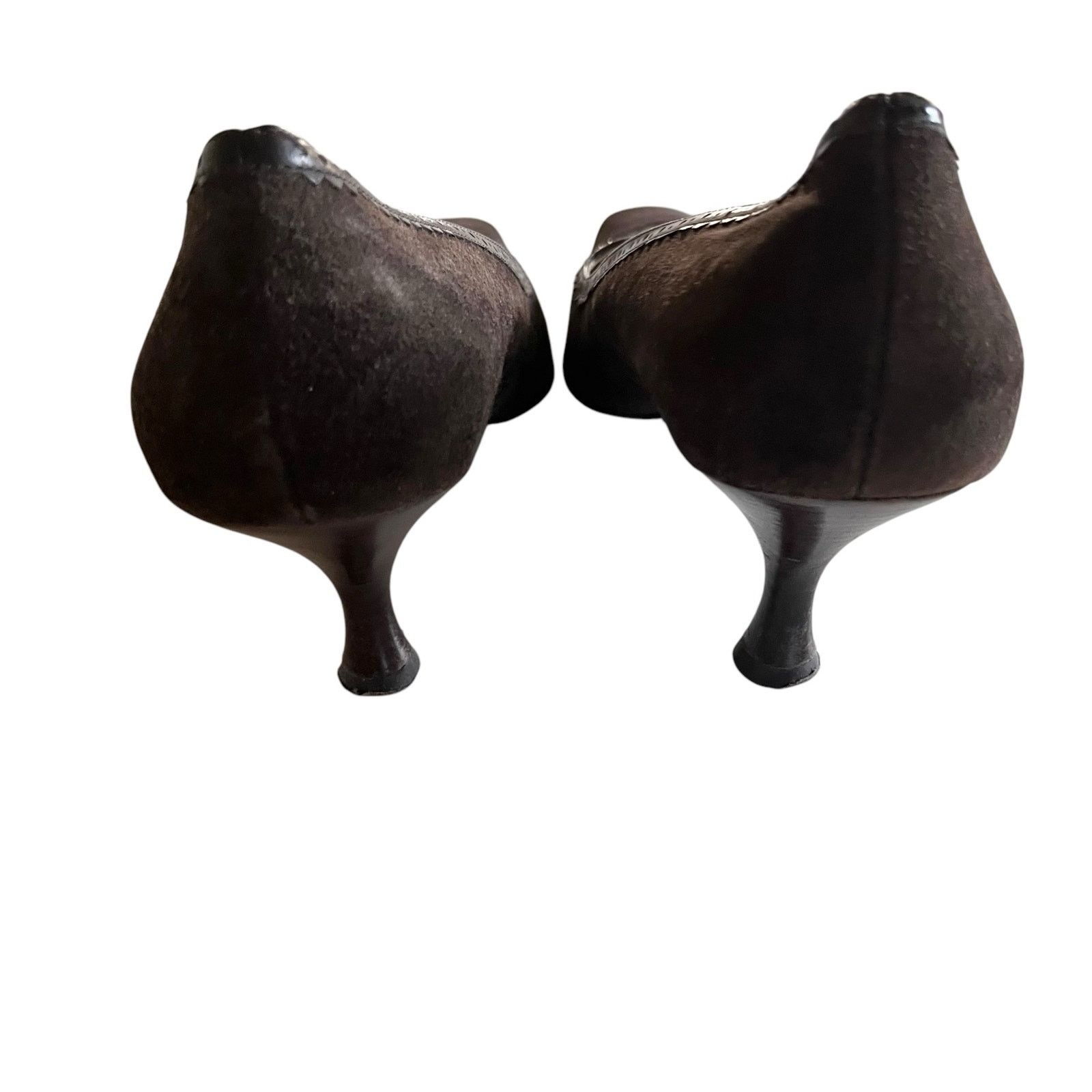 Anne Klein Anne Klein Chocolate Brown Suede Kitten Heel Pumps Size US 8.5 / IT 38.5 - 3 Thumbnail