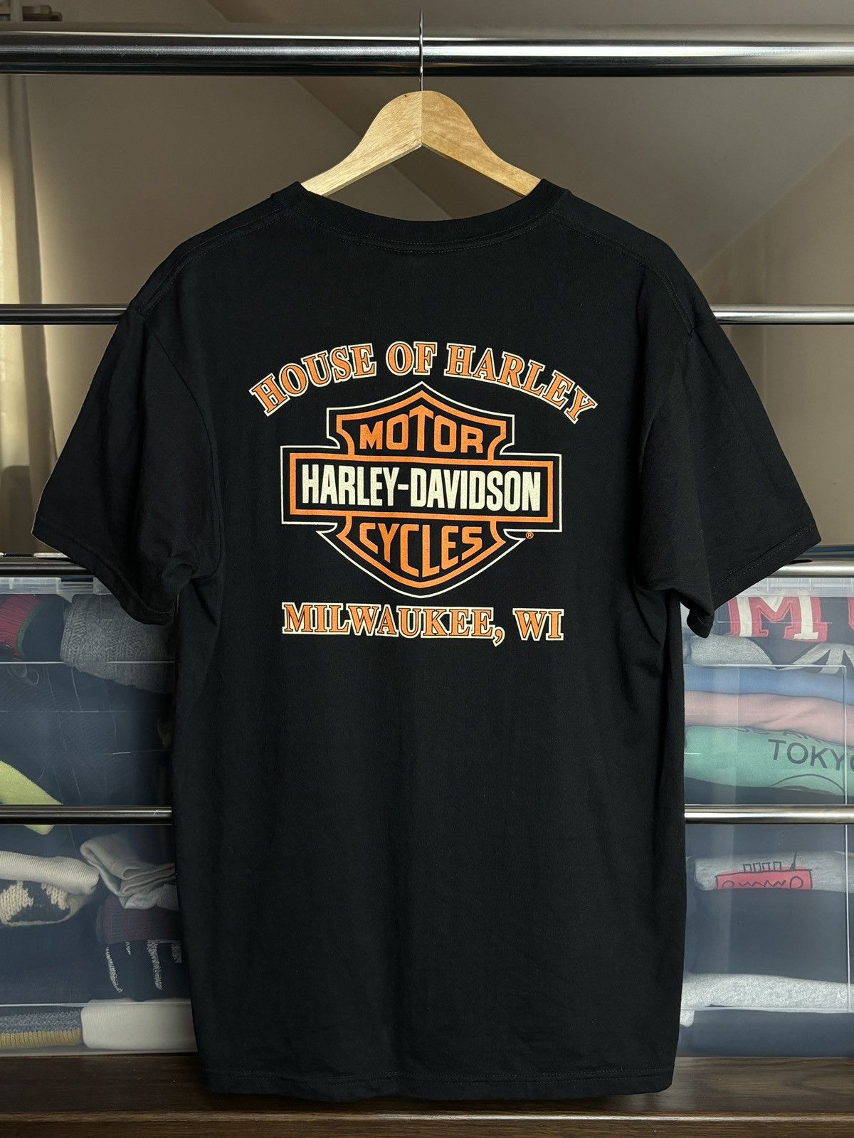 Harley Davidson × Vintage Harley Davidson Big Logo Motorcycle Vintage Tee Size US L / EU 52-54 / 3 - 1 Thumbnail