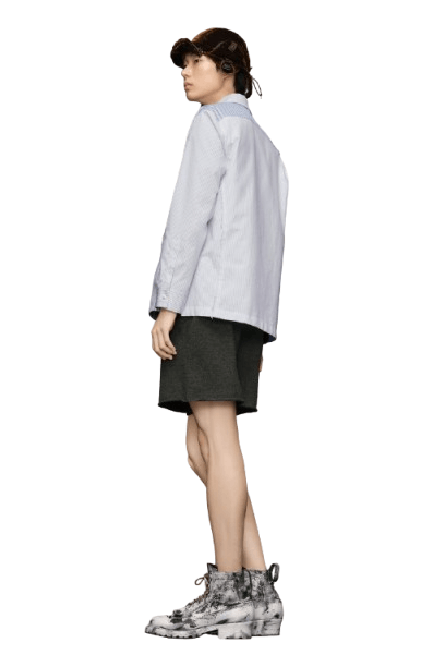 Maison Margiela o1w1db10526 Patchwork Stripe Shirt in Light Blue/White Size US S / EU 44-46 / 1 - 3 Thumbnail