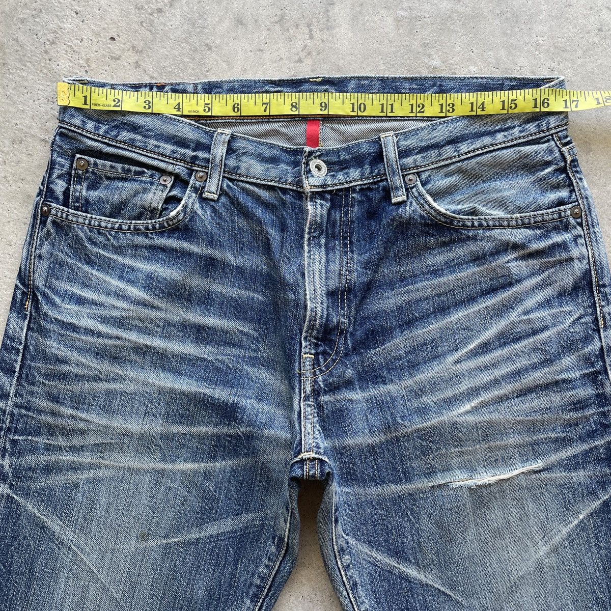 Japanese Brand Vintage Japanese Faded Distressed Jeans Denim Pants W34x30 Size US 34 / EU 50 - 6 Thumbnail