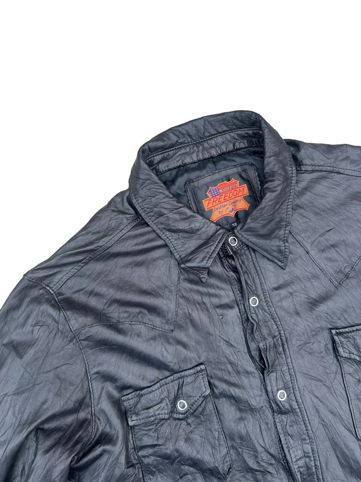 Leather Vintage Freedom Japan Black Cow Leather Western Shirt Size US M / EU 48-50 / 2 - 4 Thumbnail
