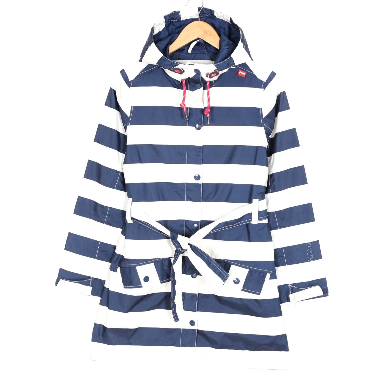 Helly Hansen HELly Hansen Belted Hooded Raincoat Jacket Women S White, Blue Waterproof, All Seasons, Regular Size S / US 4 / IT 40 - 2 Thumbnail