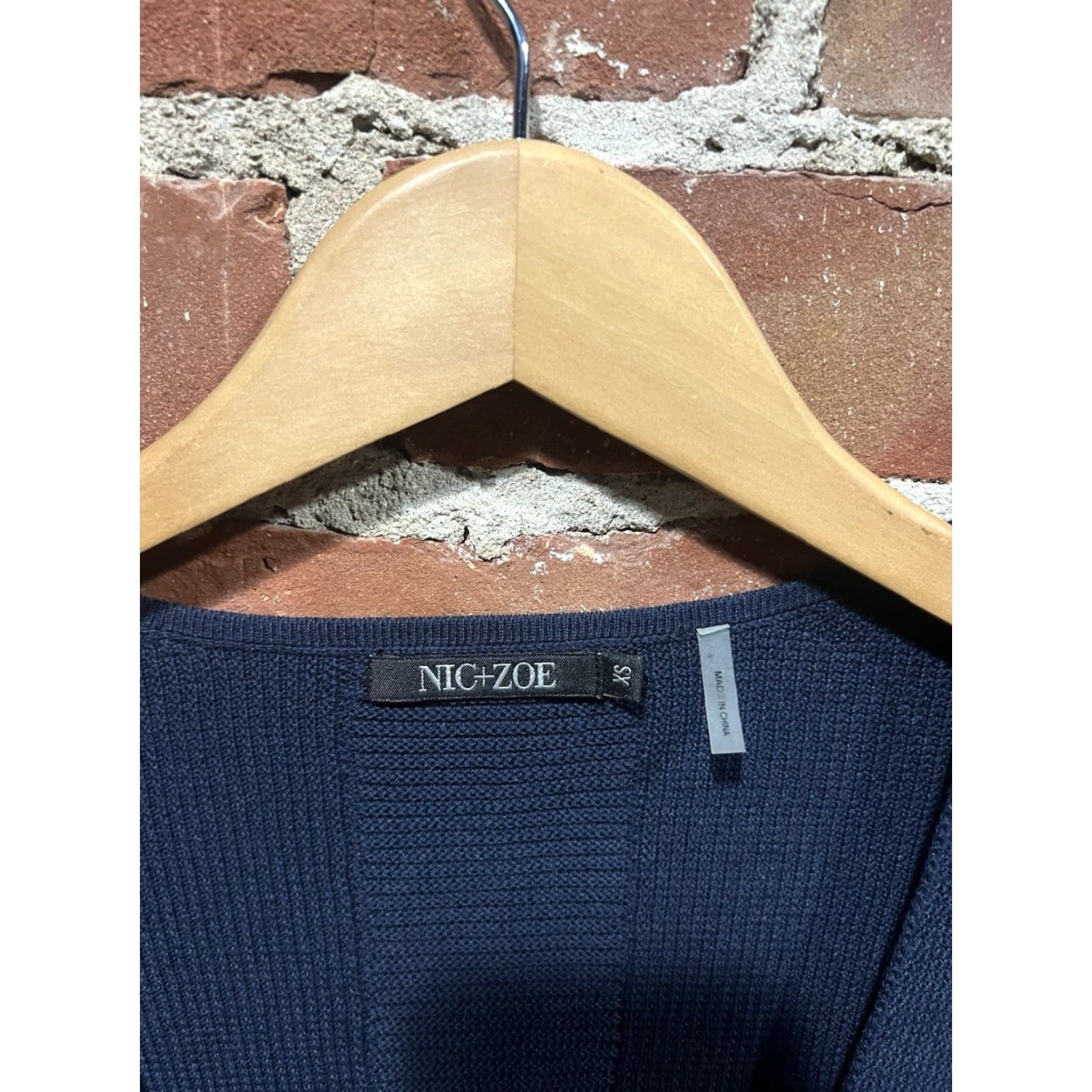NIC+ZOE Nic+ Zoe Cardigan Sweatshirt Womens N-neck Ribbed Long Sleeve Size XS Blue XS Womens Cardigan N-neck Ribbed Long Sleeve Blue Nic+ Zoe Size XS / US 0-2 / IT 36-38 - 3 Thumbnail
