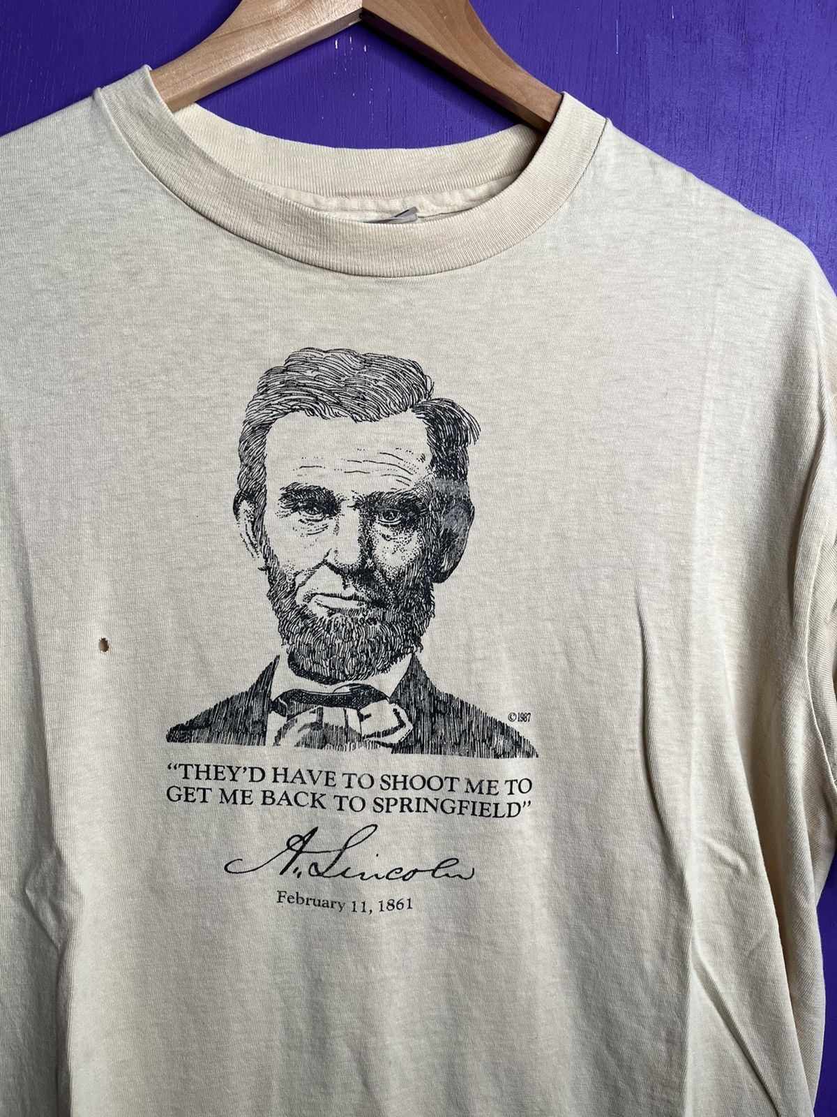 Vintage Vintage 1987 Abraham Lincoln presidential shirt Size US M / EU 48-50 / 2 - 3 Thumbnail