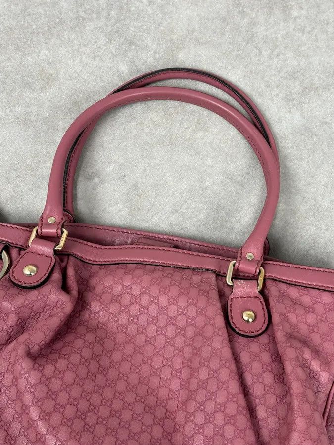 Gucci 2000s Gucci Sukey Monogram Pink Leather Handle Bag Size ONE SIZE - 5 Thumbnail
