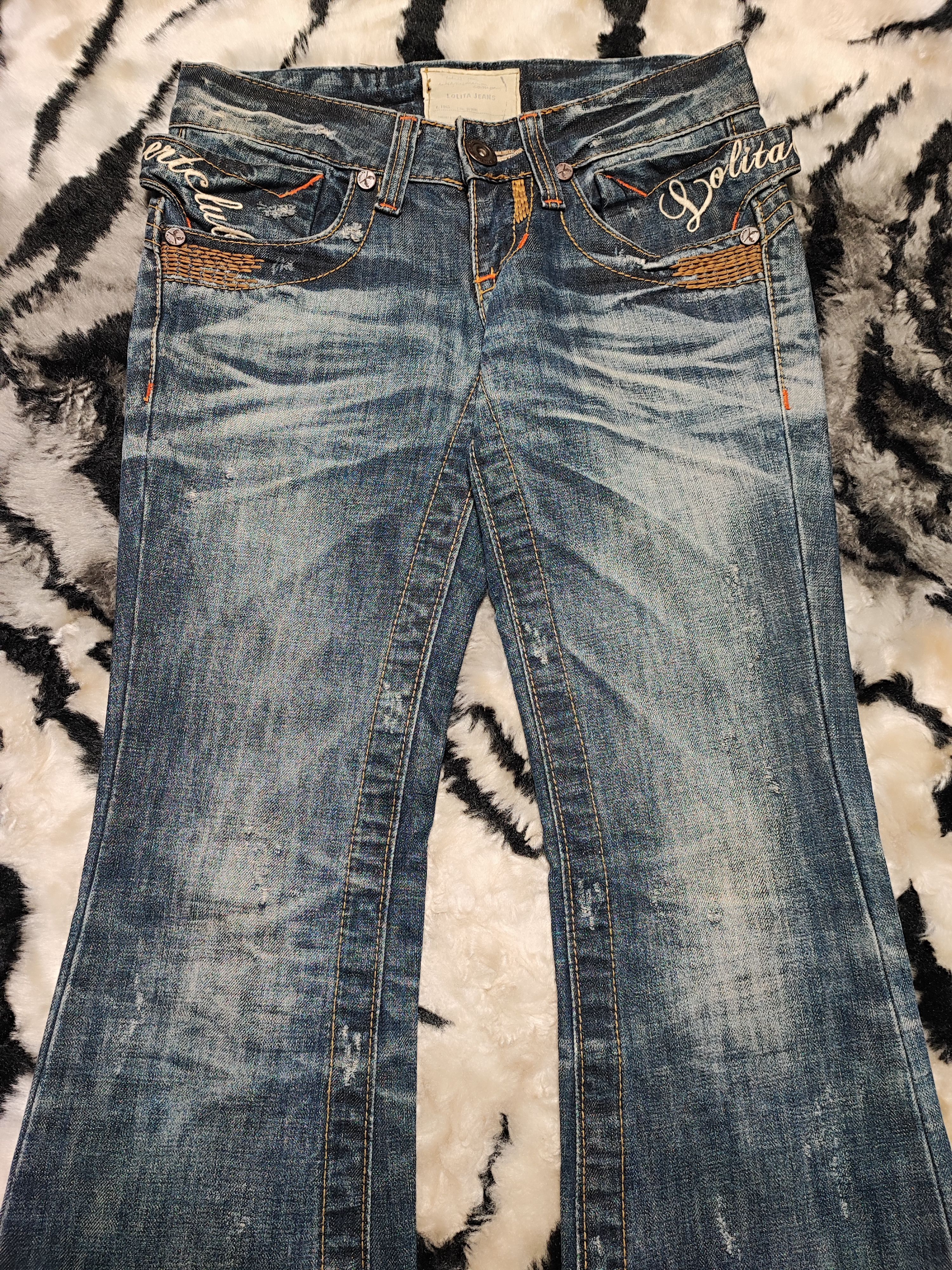 If Six Was Nine Vintage Japanese Flare Lolita Jeans Size 28" / US 6 / IT 42 - 4 Thumbnail