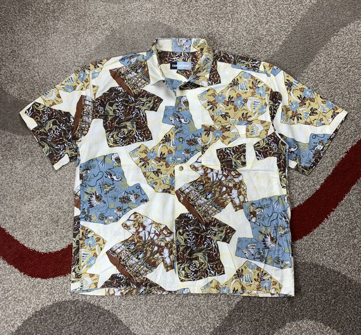 KANSAI MAN By KANSAI YAMAMOTO OPEN COLLAR SHIRT OVER SIZE