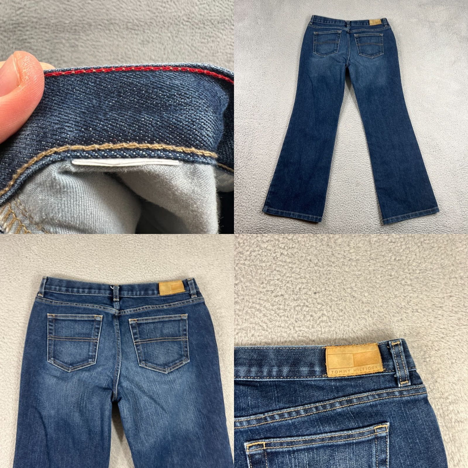 Tommy Hilfiger VINTAGE Tommy Hilfiger Jeans Women Bootcut 31x29 Blue Denim Low Rise 5-Pocket 90s Y2K Mens Womens Girls Size 24" / US 00 / IT 34 - 8 Thumbnail