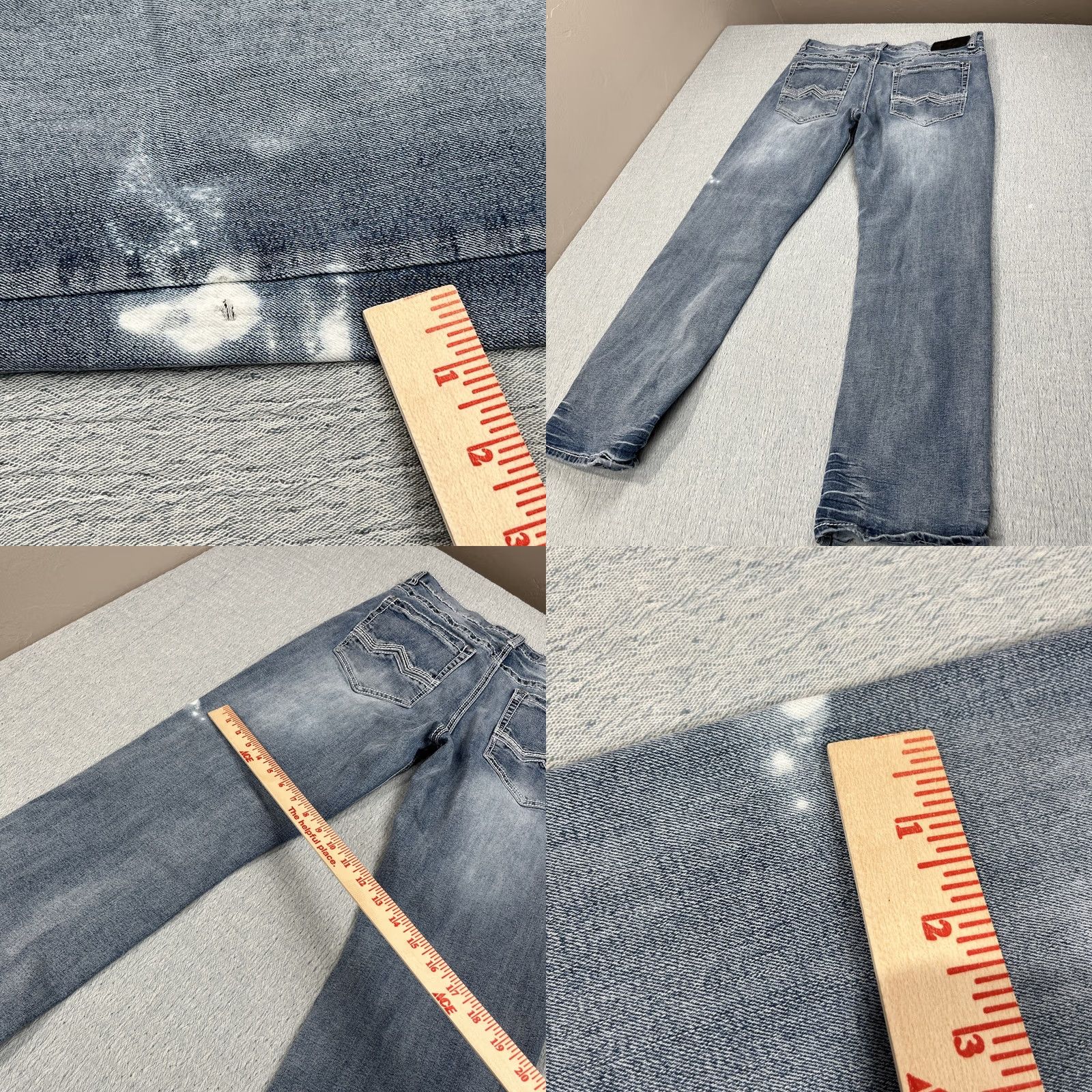 Denime True Luck Jeans Men's 34x30 Jeans Denim Denim Blue 5-Pocket Western Cowboy Straight Regular 34x30 Mens Pants Jeans Size US 34 / EU 50 - 8 Thumbnail