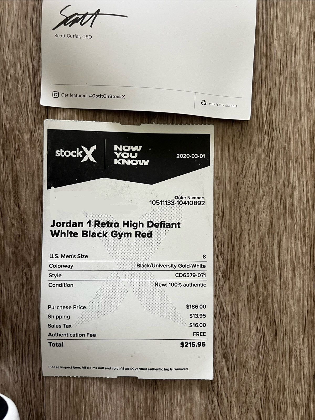 Jordan Brand Air Jordan 1 Retro High OG Defiant Size US 8 / EU 41 - 3 Thumbnail