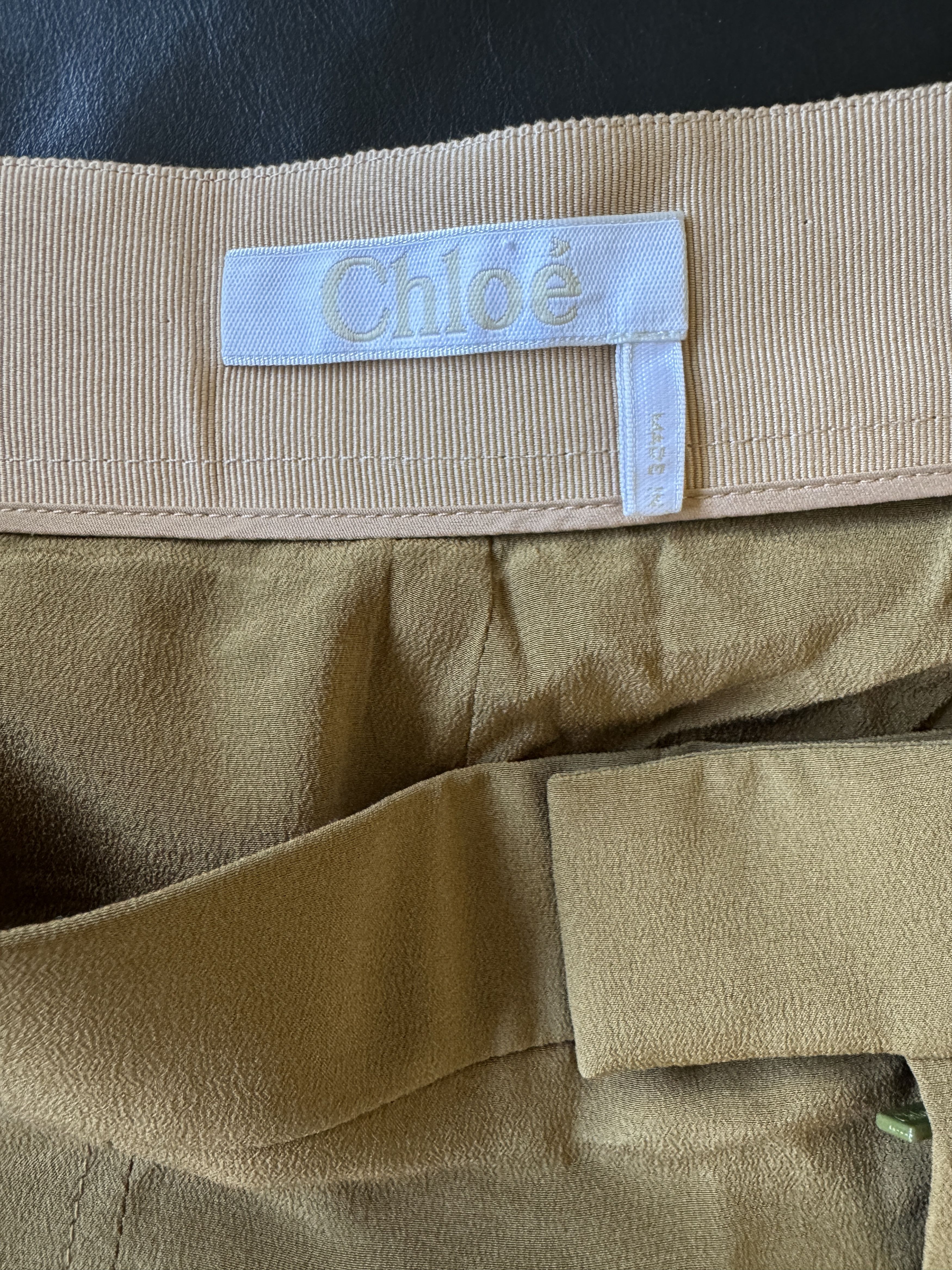 Chloe Beige Tailored Cotton Trousers Size 32" / US 10 / IT 46 - 22 Thumbnail